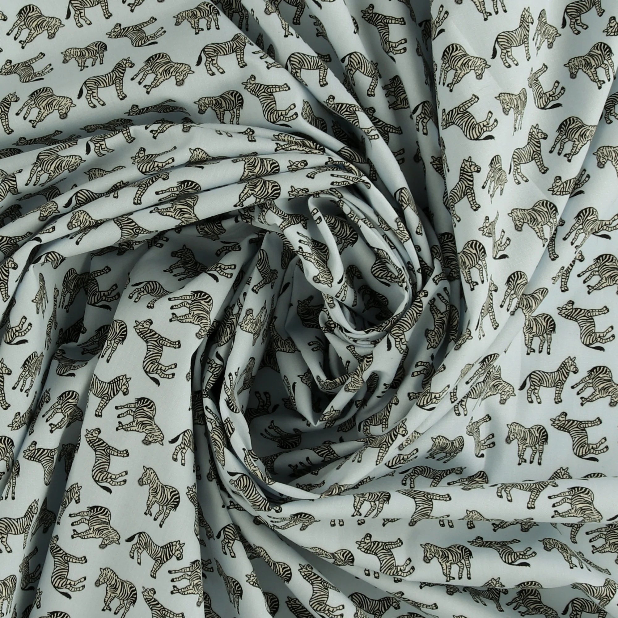 Printed Cotton Popline - WINNIE - 005 - Light Blue - Image 2