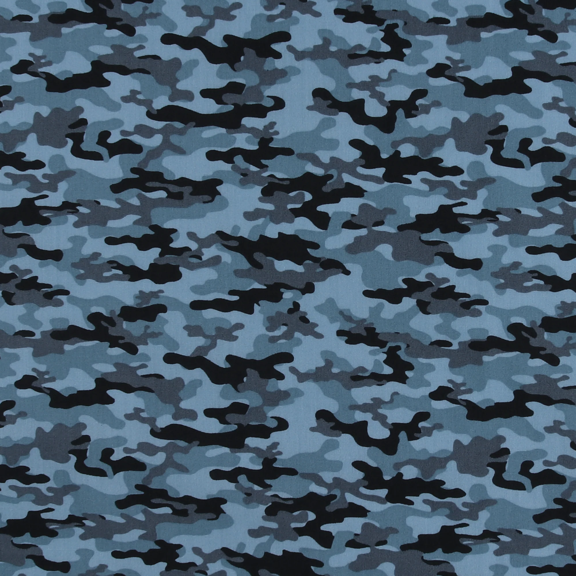 Printed Cotton Popline - WINNIE - 006 - Blue Camouflage