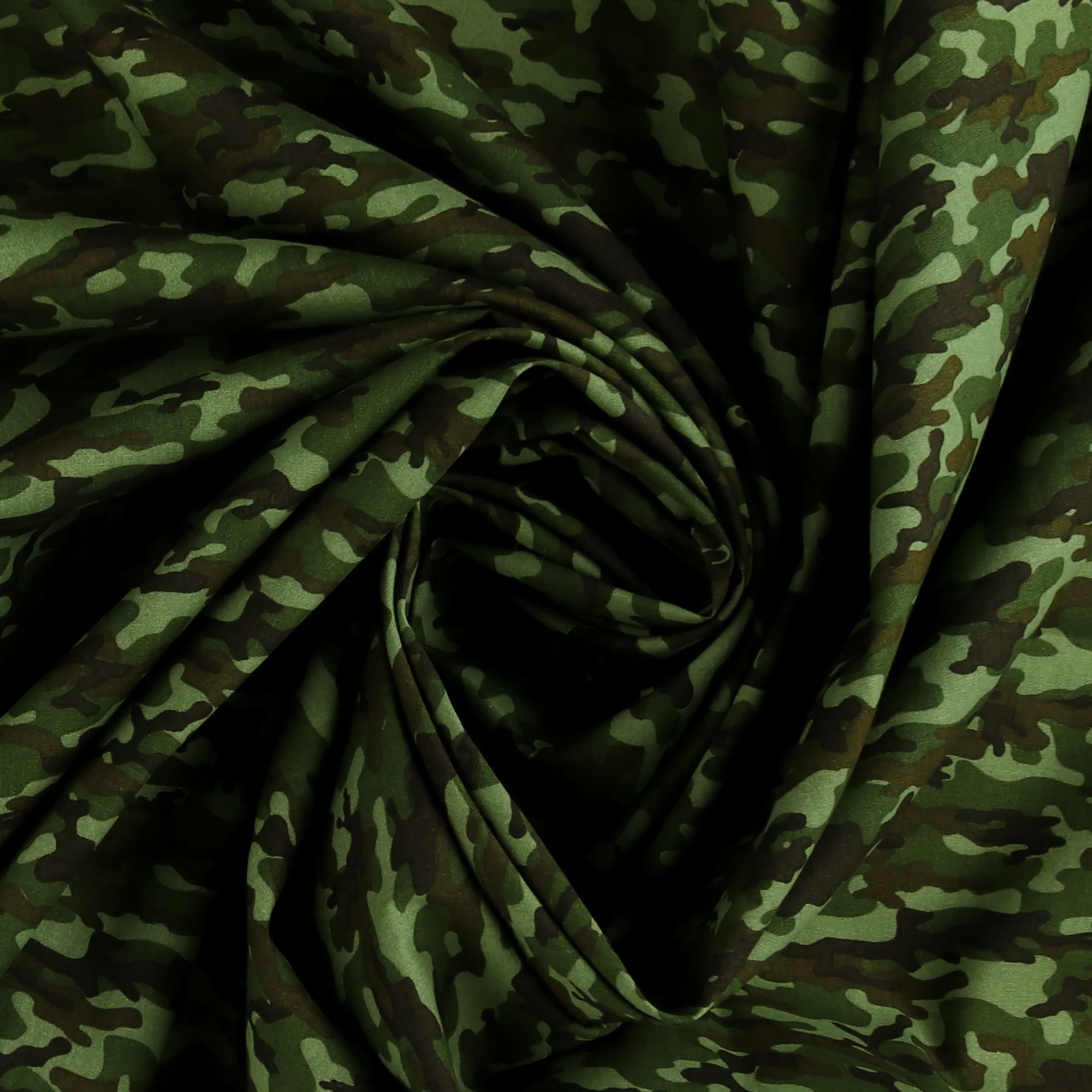 Printed Cotton Popline - WINNIE - 007 - Green Camouflage - Image 2