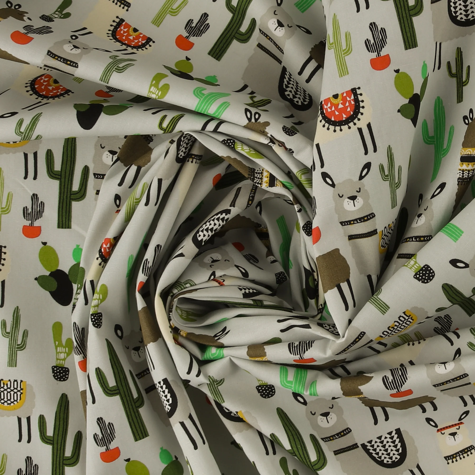 Printed Cotton Popline - WINNIE - 009 - Light Blue - Image 2