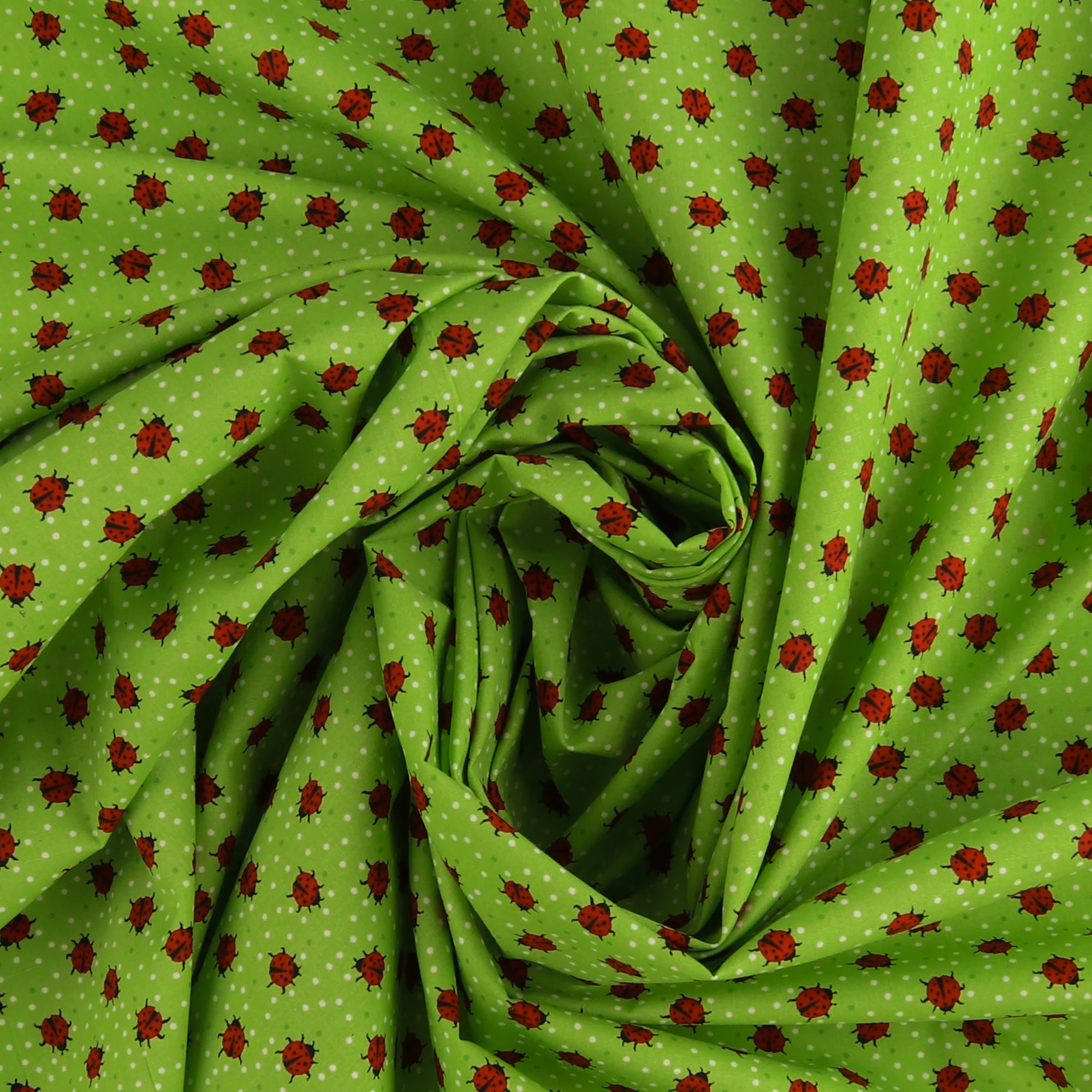 Printed Cotton Popline - WINNIE - 011 - Green - Image 2
