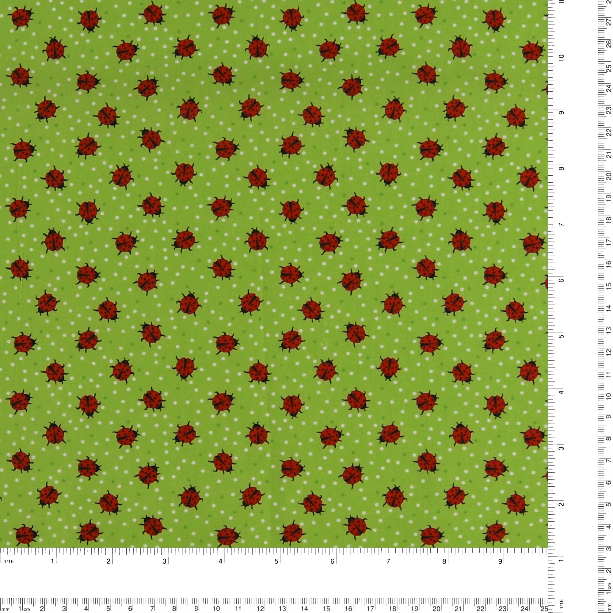 Printed Cotton Popline - WINNIE - 011 - Green - Image 3