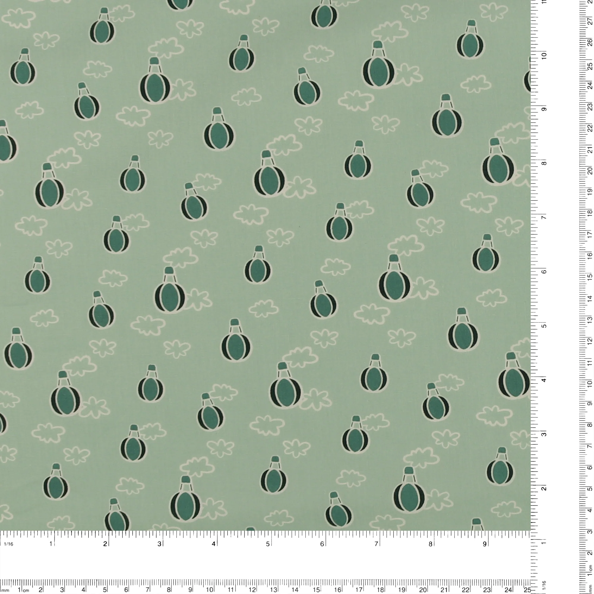 Printed Cotton Popline - WINNIE - 013 - Sage - Image 3