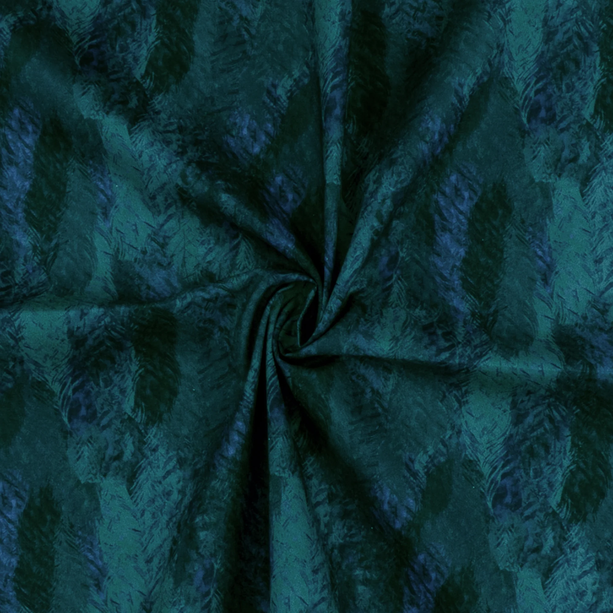 Printed Cotton - PROMENADE - 009 - Teal - Image 2
