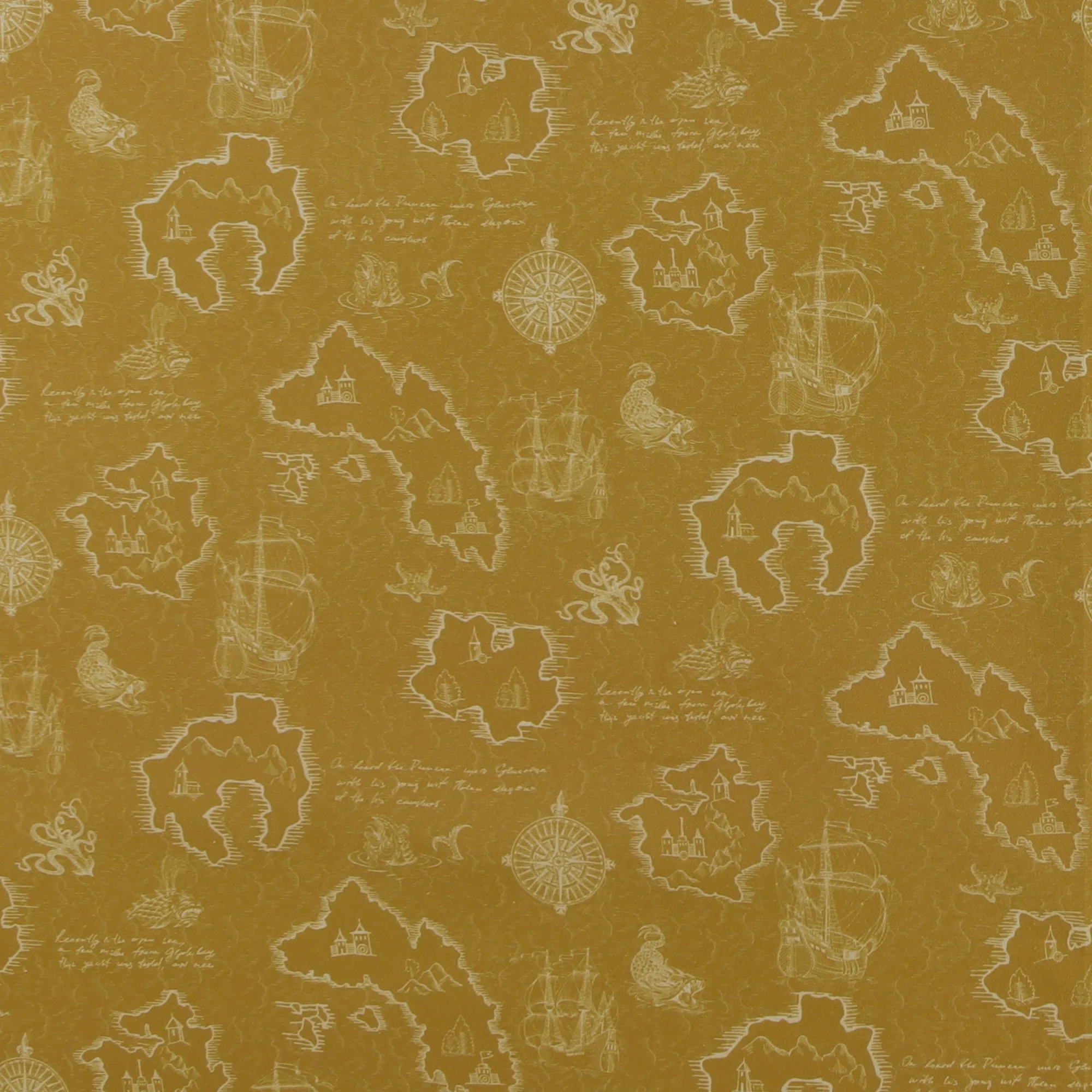Printed Cotton - Sailing Away - 007 - Golden