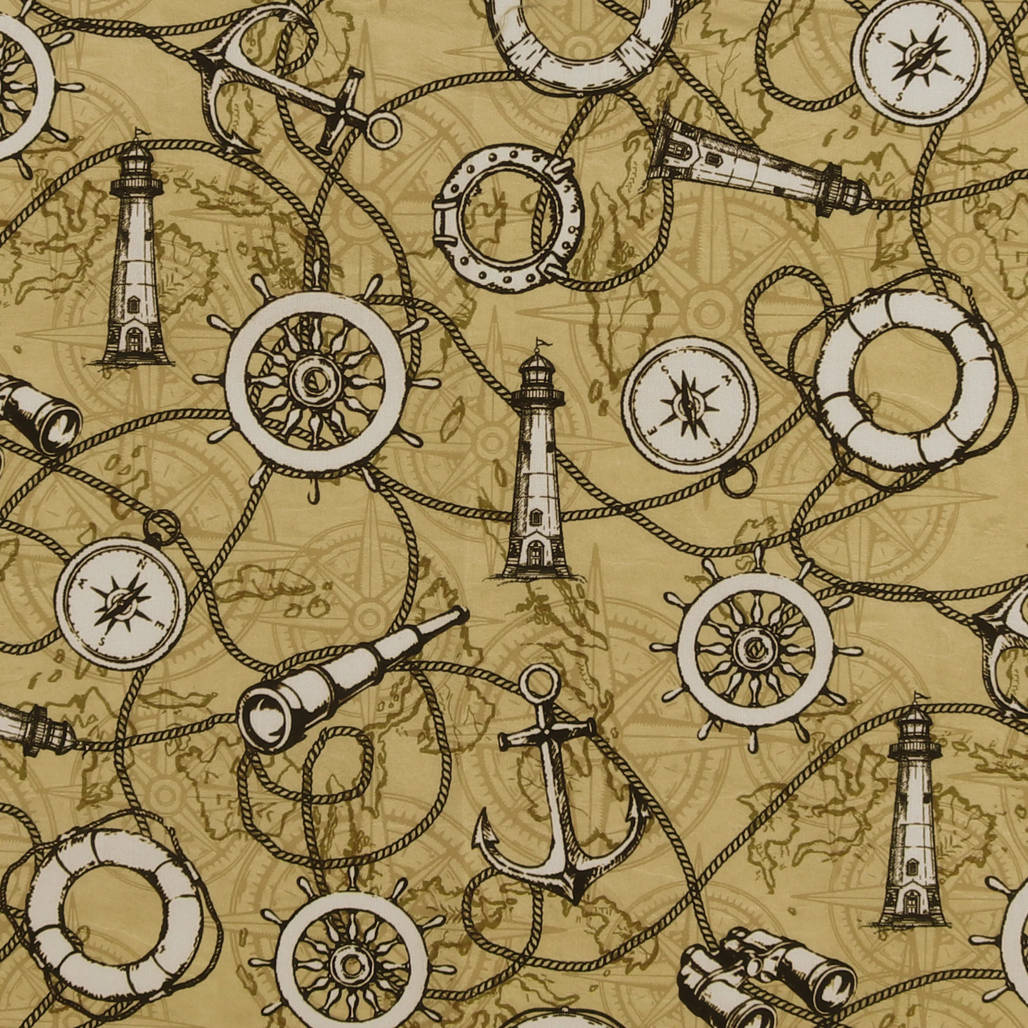 Printed Cotton - Sailing Away - 009 - Golden