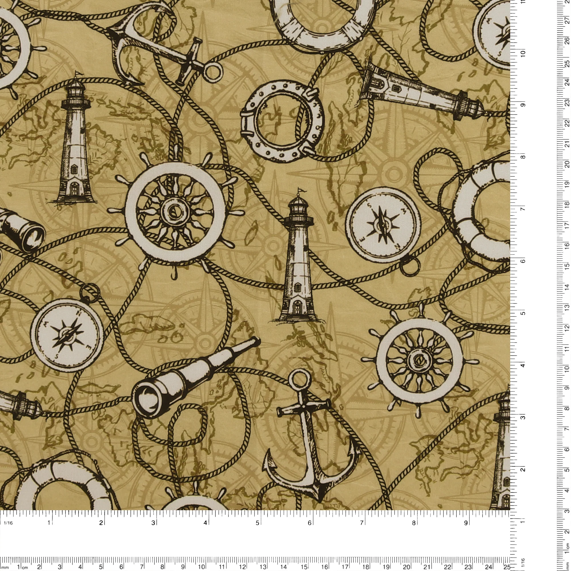 Printed Cotton - Sailing Away - 009 - Golden - Image 3