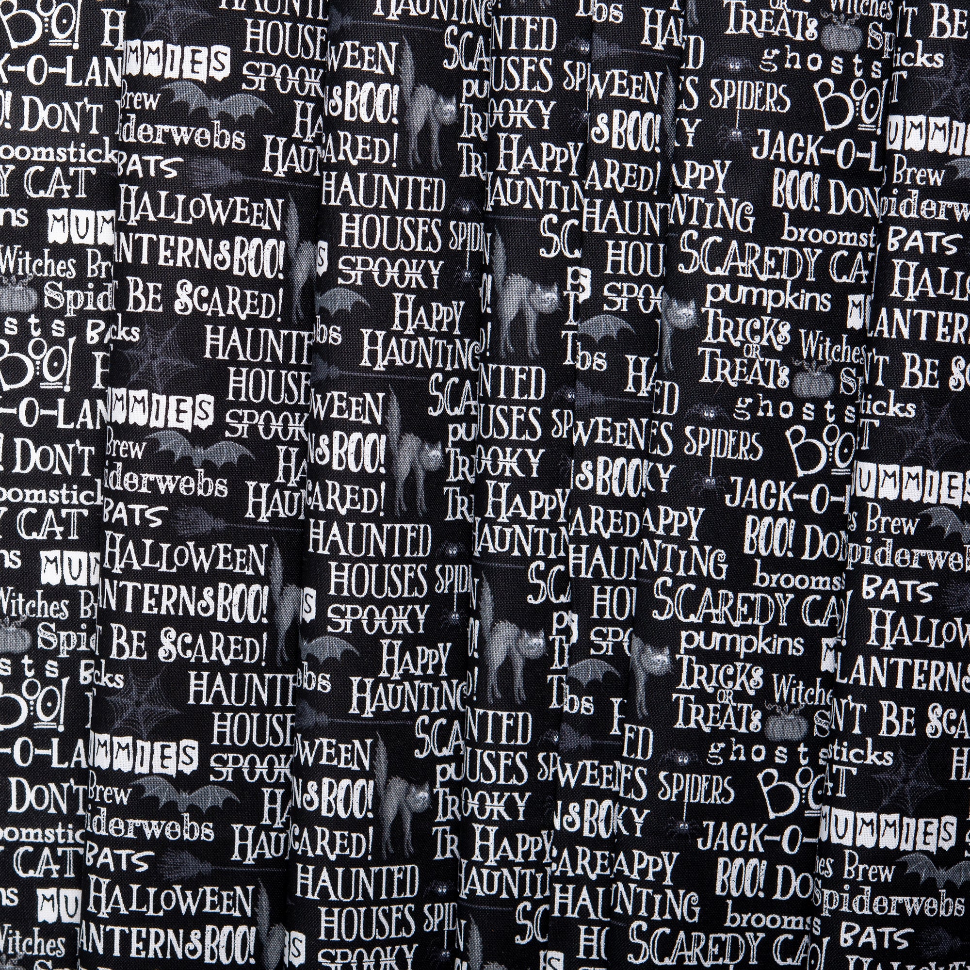 Printed cotton - SCAREDY CATS - Writing - Black - Image 4