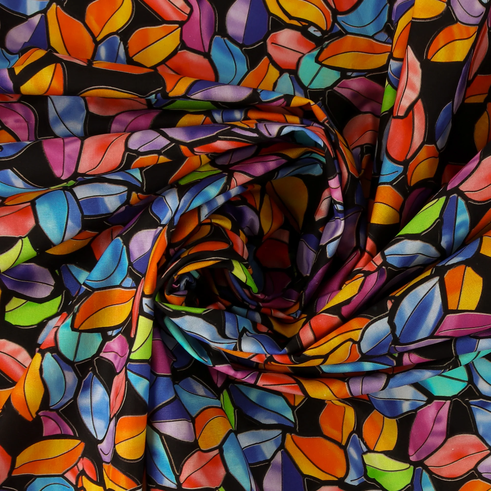 Printed Cotton - Stained Glass Coordinate - 002 - Black - Image 2