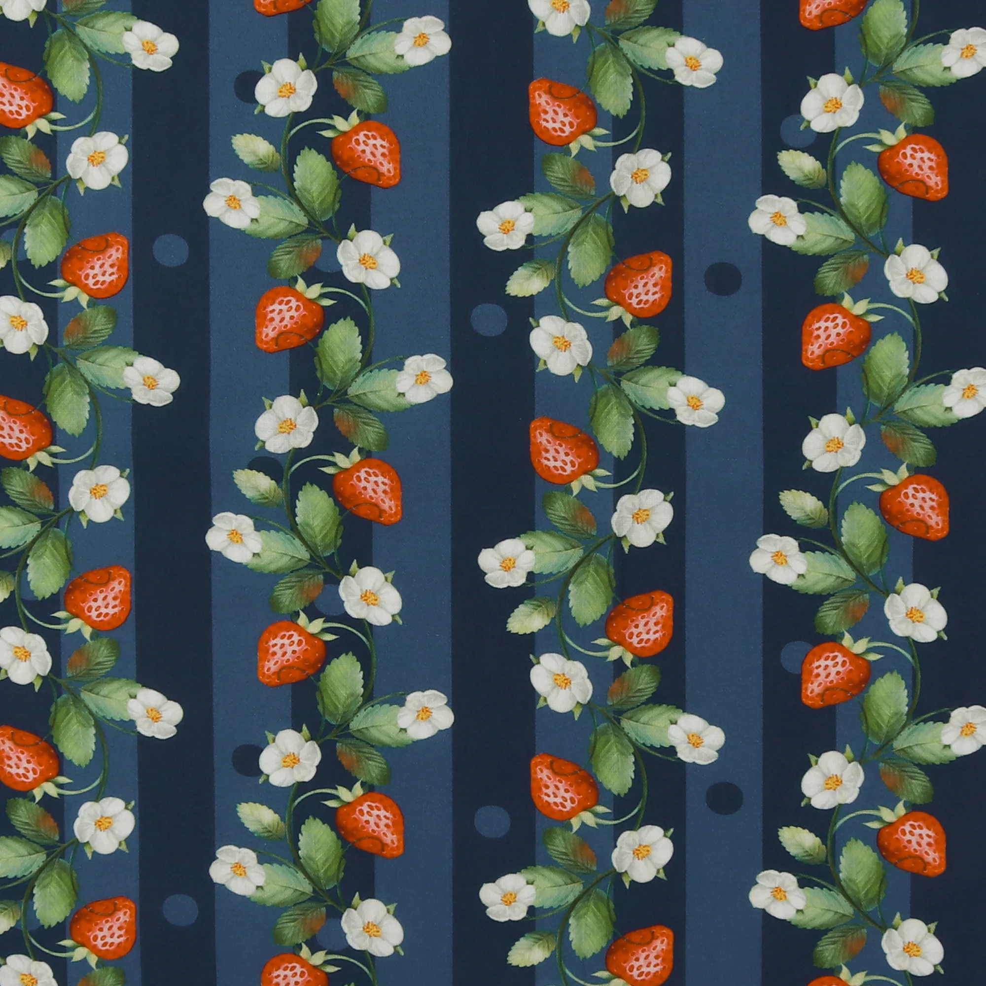 Printed Cotton - Strawberry Fields - 001 - Dark Blue