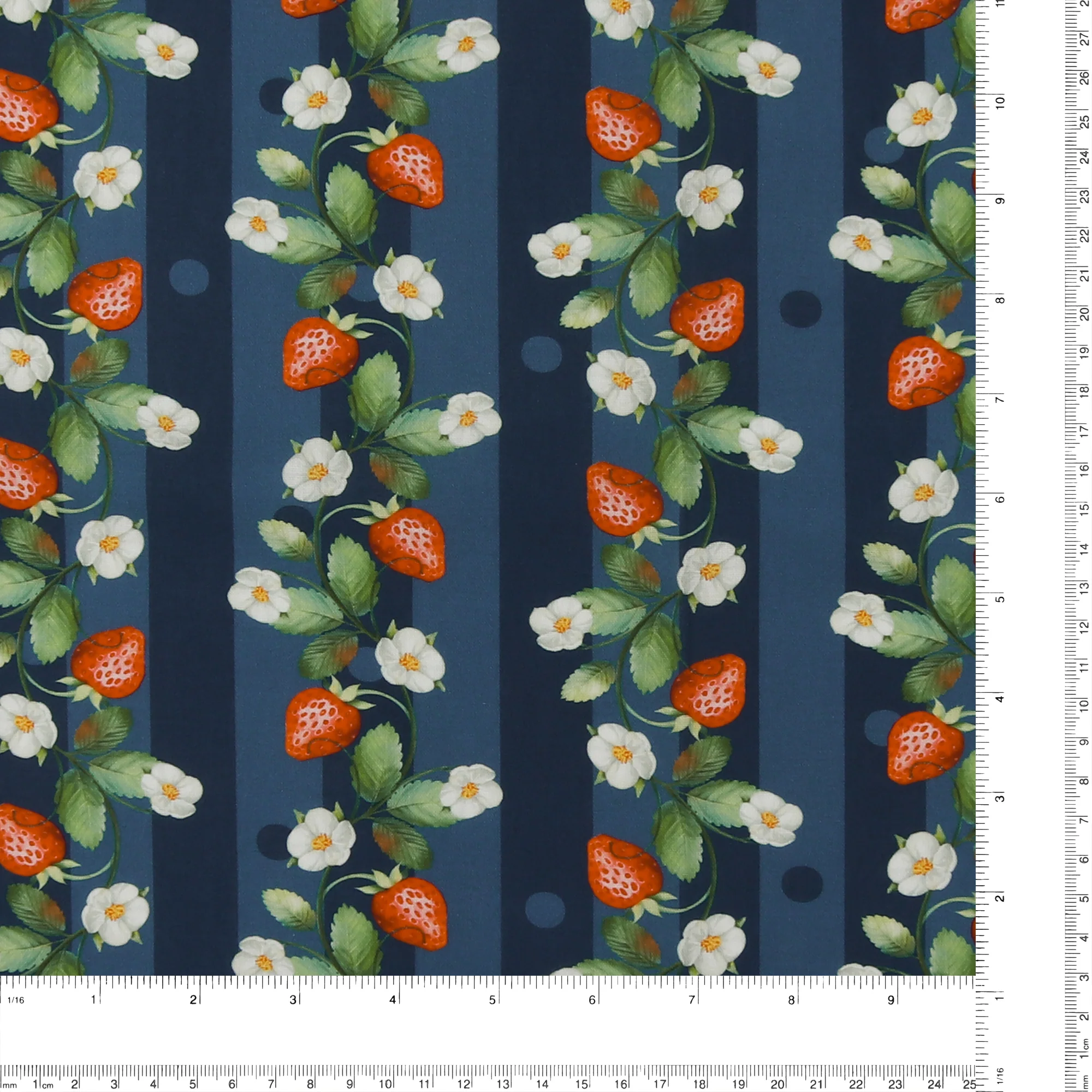 Printed Cotton - Strawberry Fields - 001 - Dark Blue - Image 3