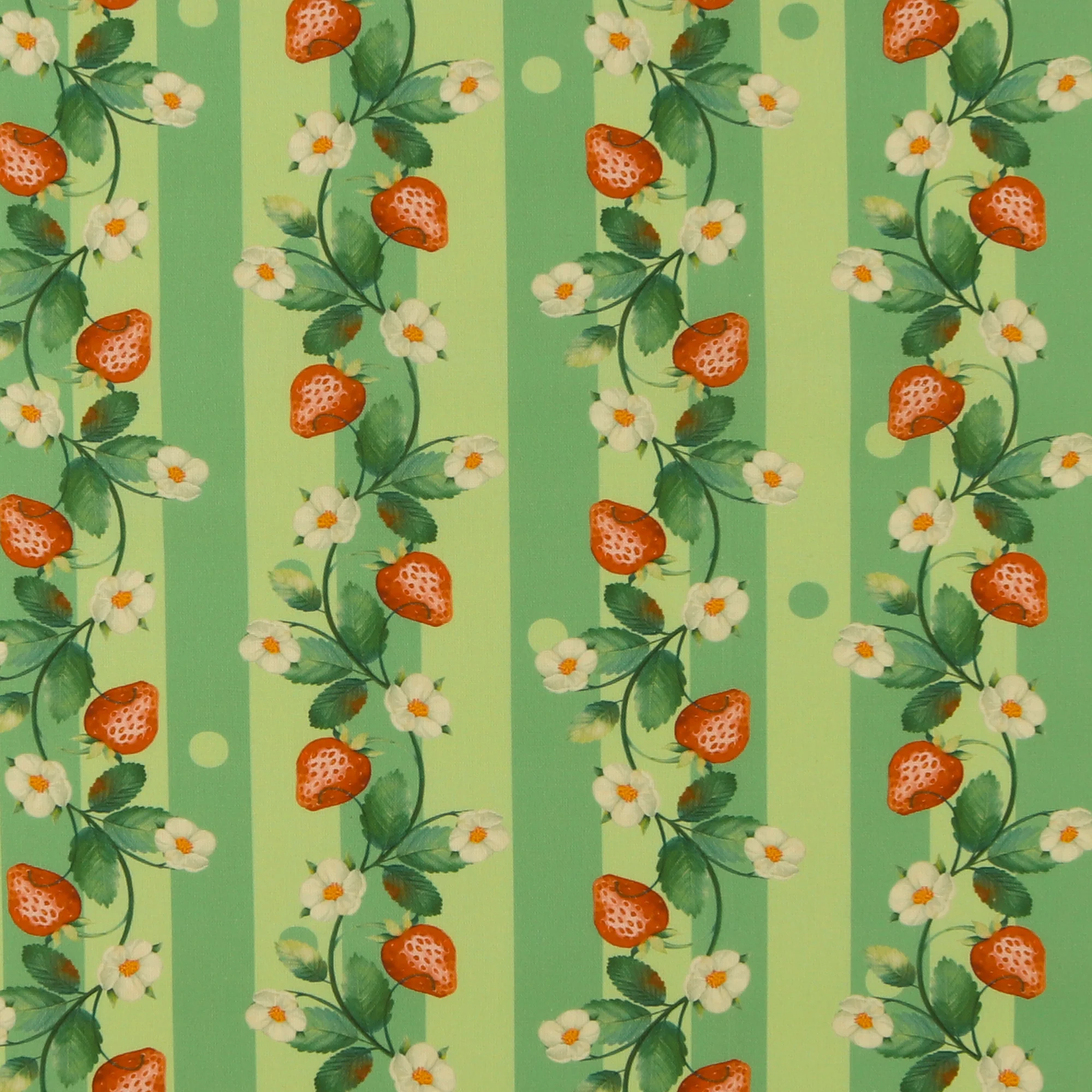 Printed Cotton - Strawberry Fields - 002 - Mint