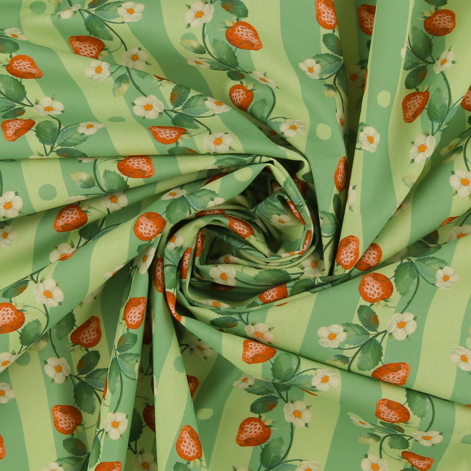 Printed Cotton - Strawberry Fields - 002 - Mint - Image 2