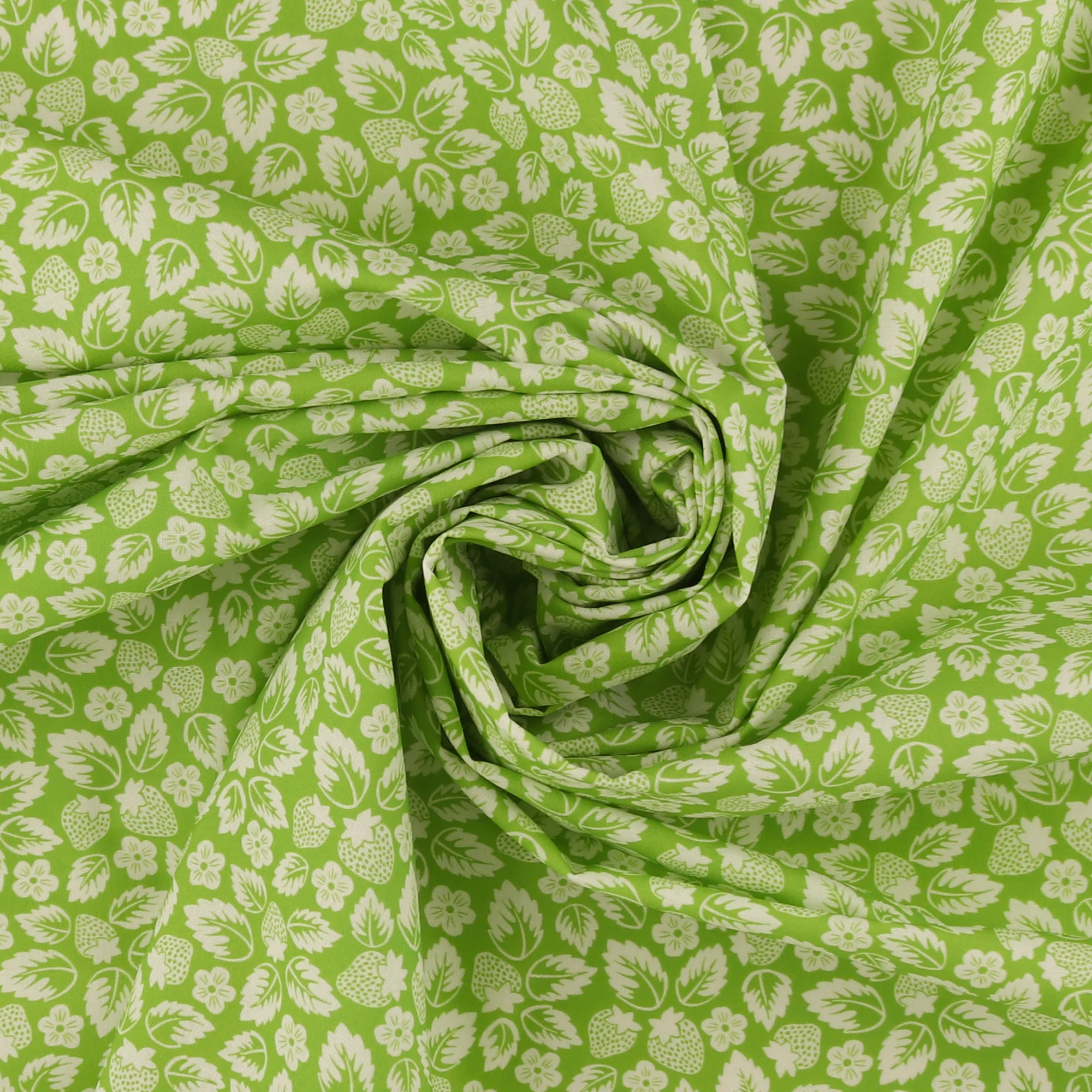 Printed Cotton - Strawberry Fields - 009 - Lime - Image 2