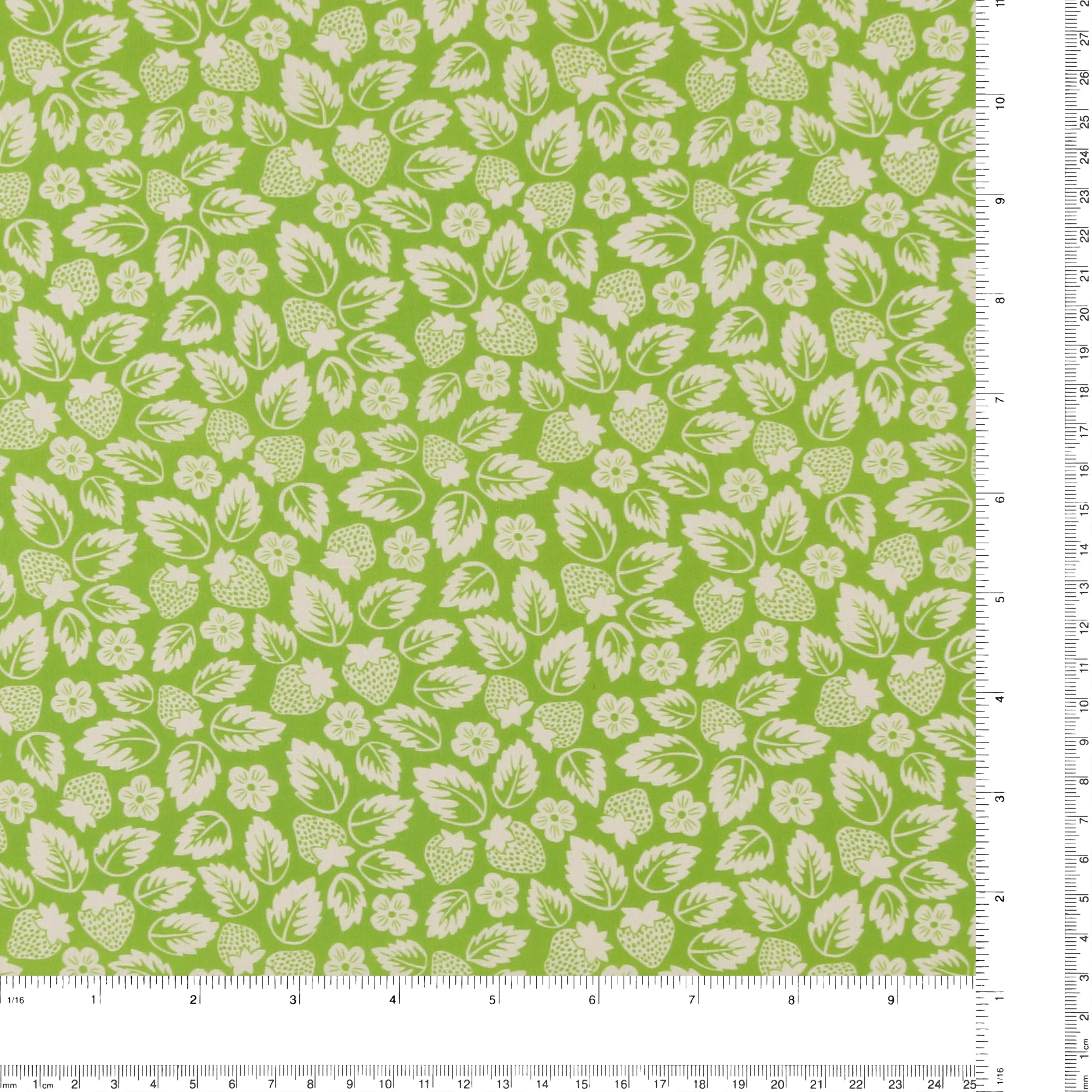 Printed Cotton - Strawberry Fields - 009 - Lime - Image 3