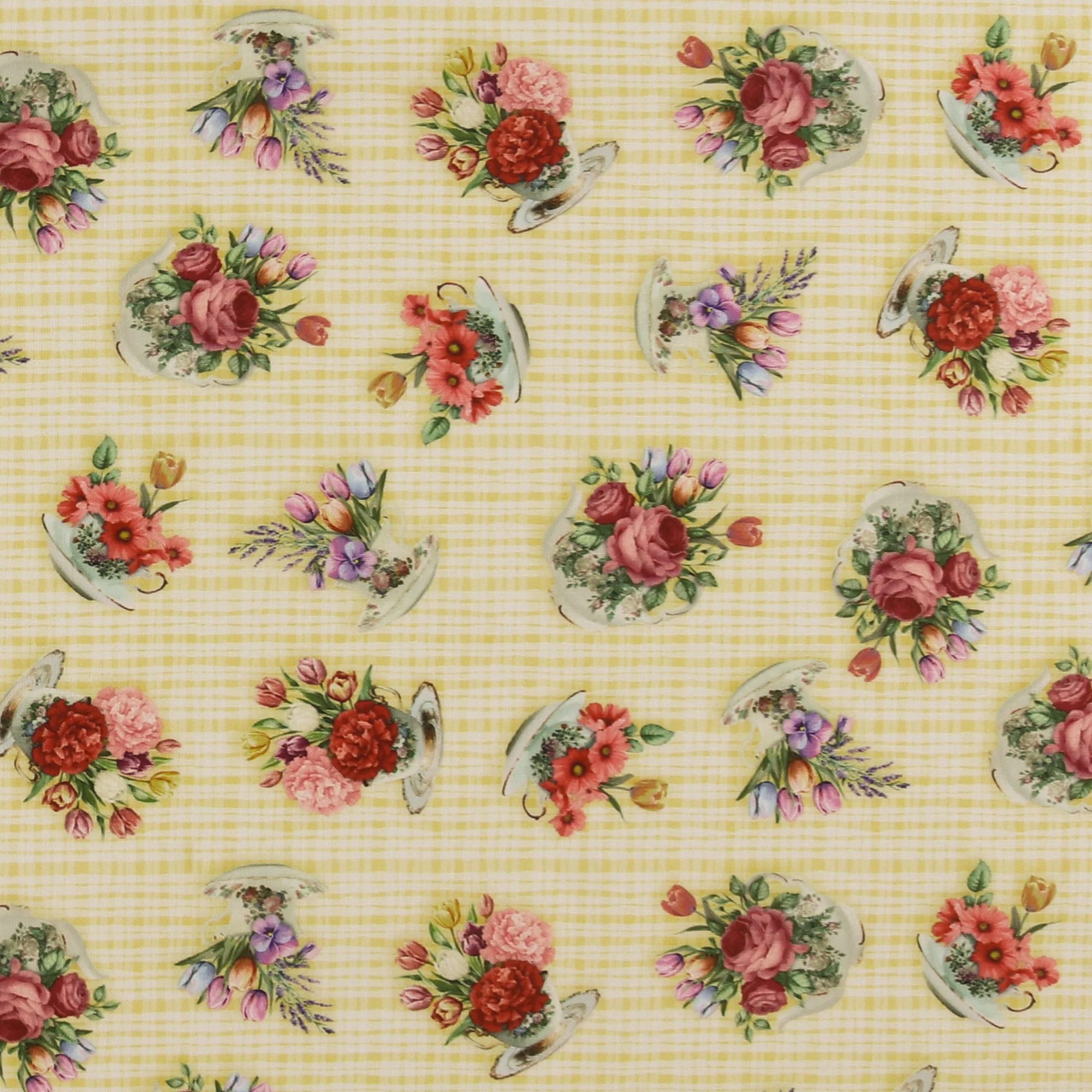 Printed Cotton - Tea Party - 008 - Bright Yellow