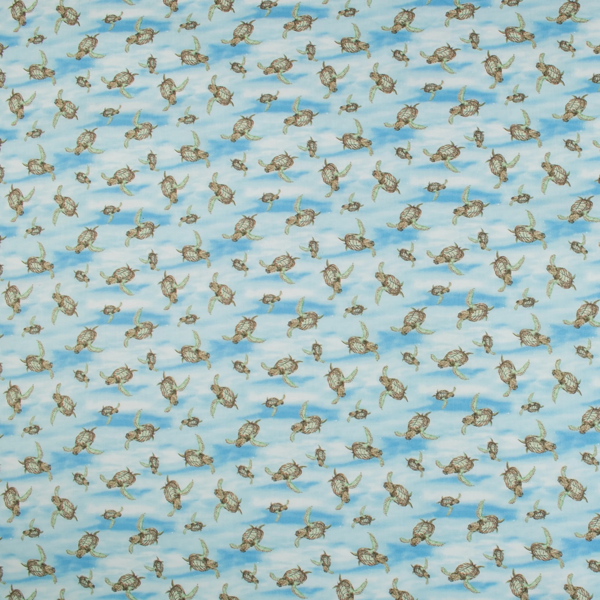 Printed Cotton - TURTLE MARCH - 002 - Blue