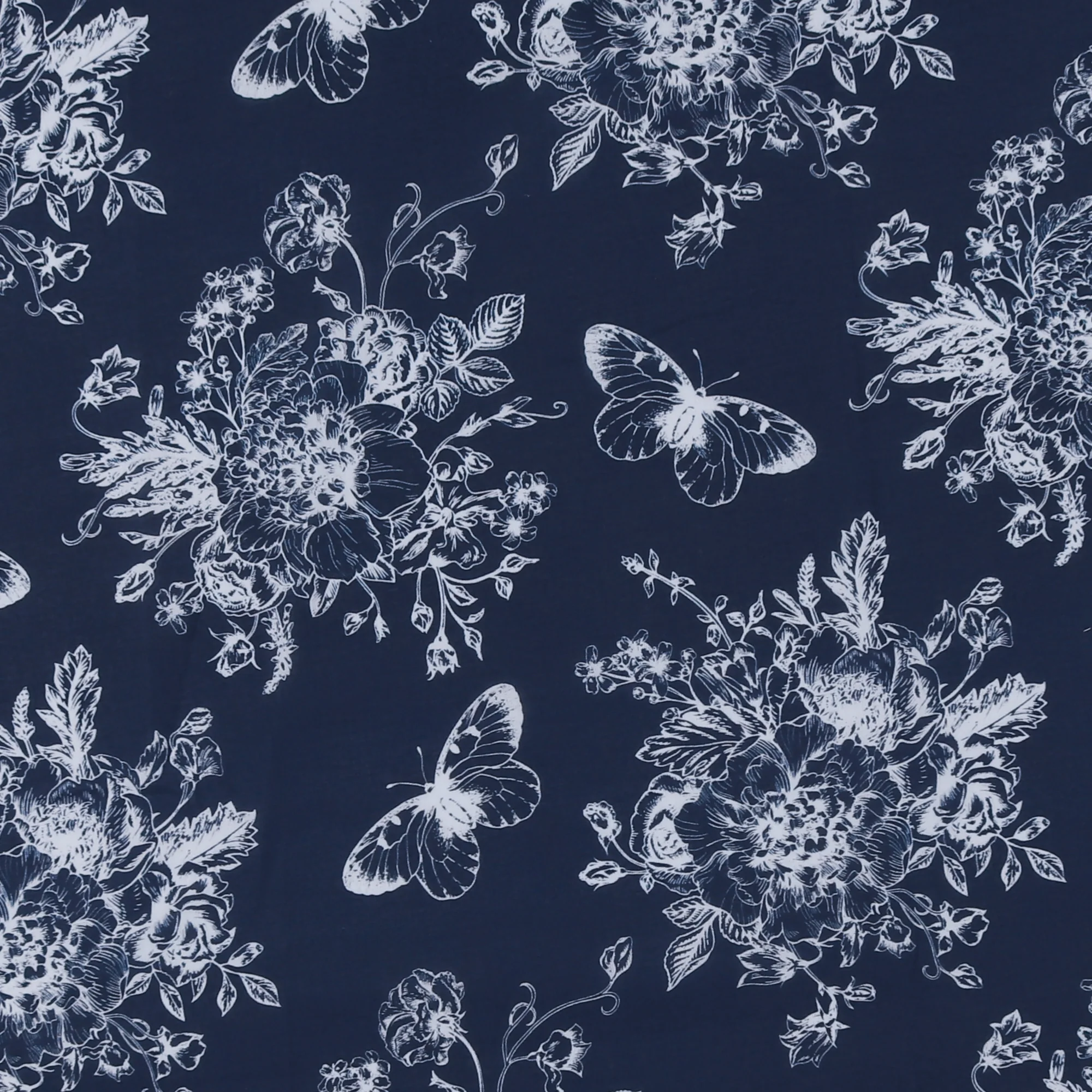 Printed Cotton Voile - EVERYDAY BLUES - 006 - Navy
