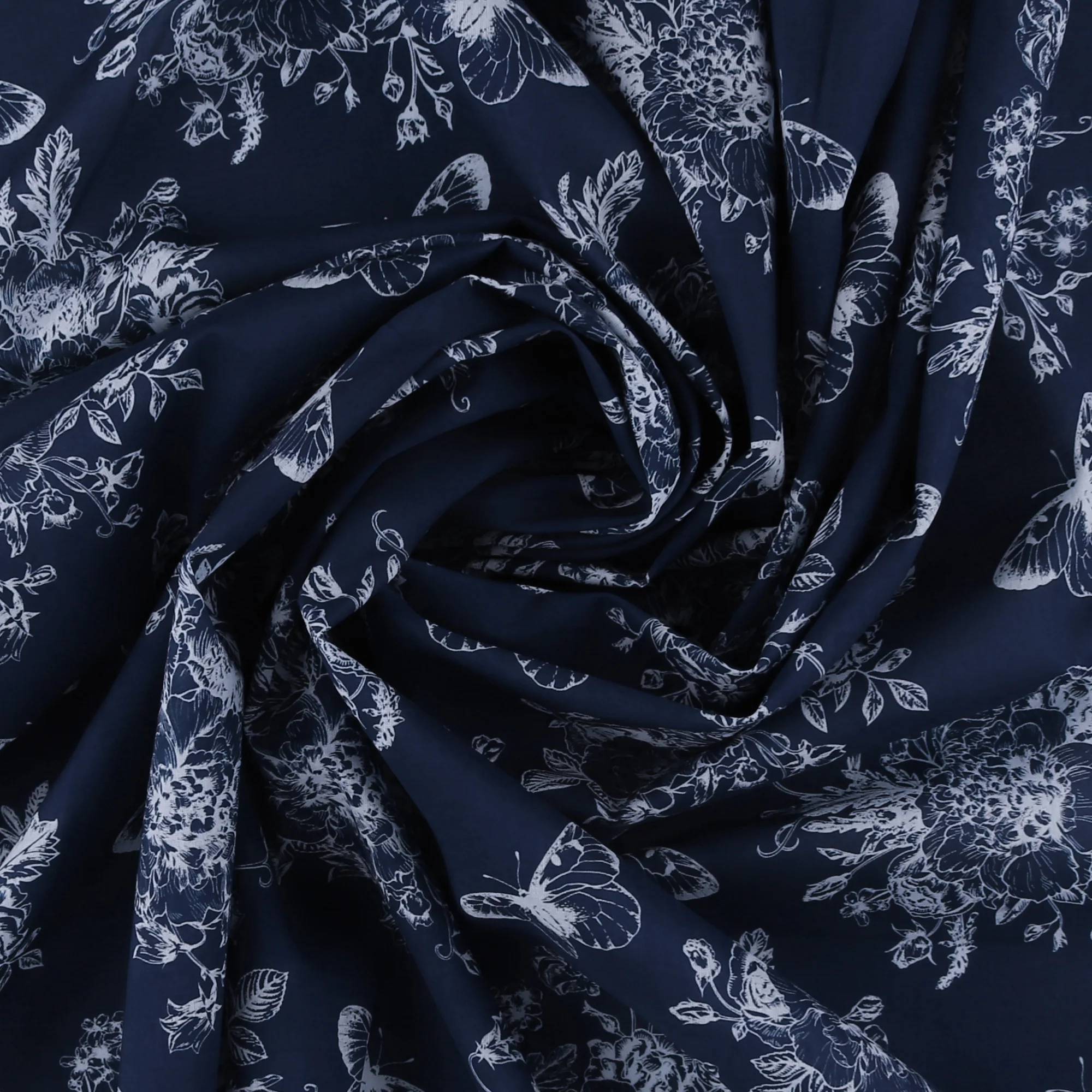 Printed Cotton Voile - EVERYDAY BLUES - 006 - Navy - Image 2