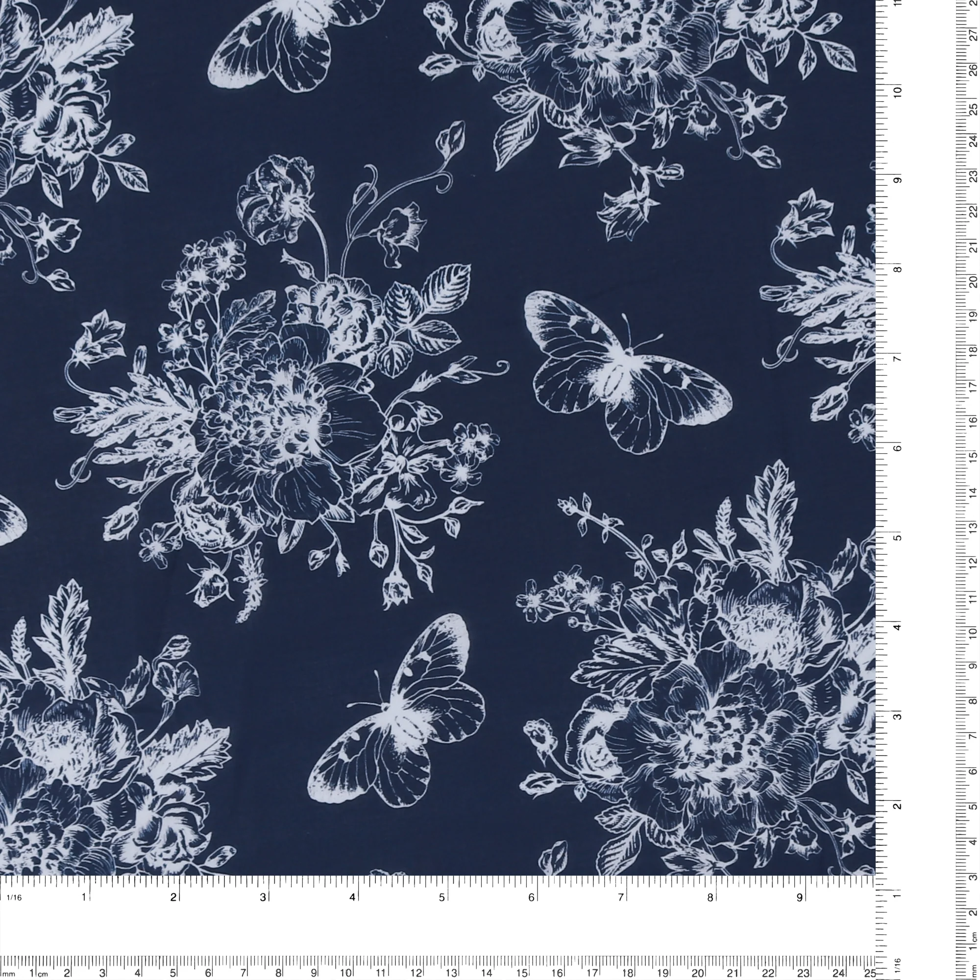 Printed Cotton Voile - EVERYDAY BLUES - 006 - Navy - Image 3