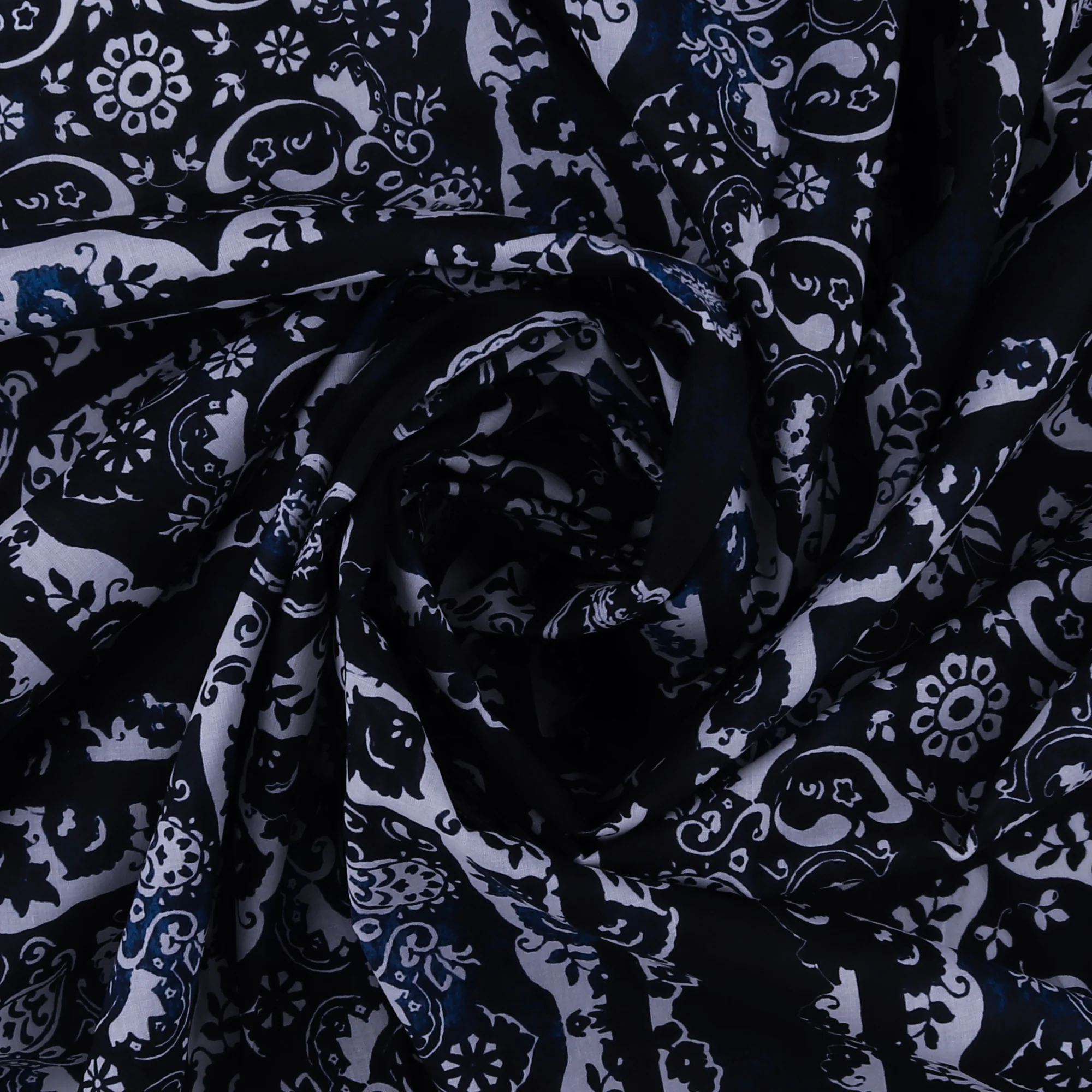 Printed Cotton Voile - EVERYDAY BLUES - 010 - Navy - Image 2