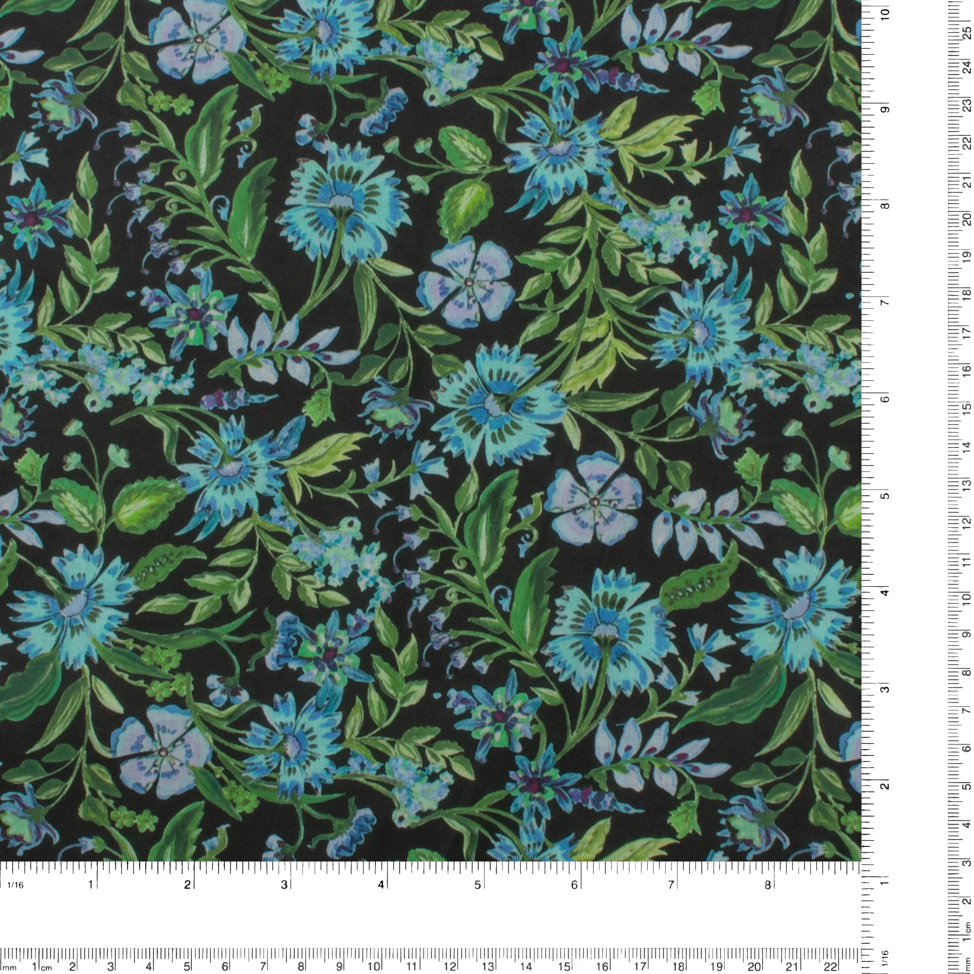 Printed Cotton Voile - MARBELLA - 009 - Black - Image 3