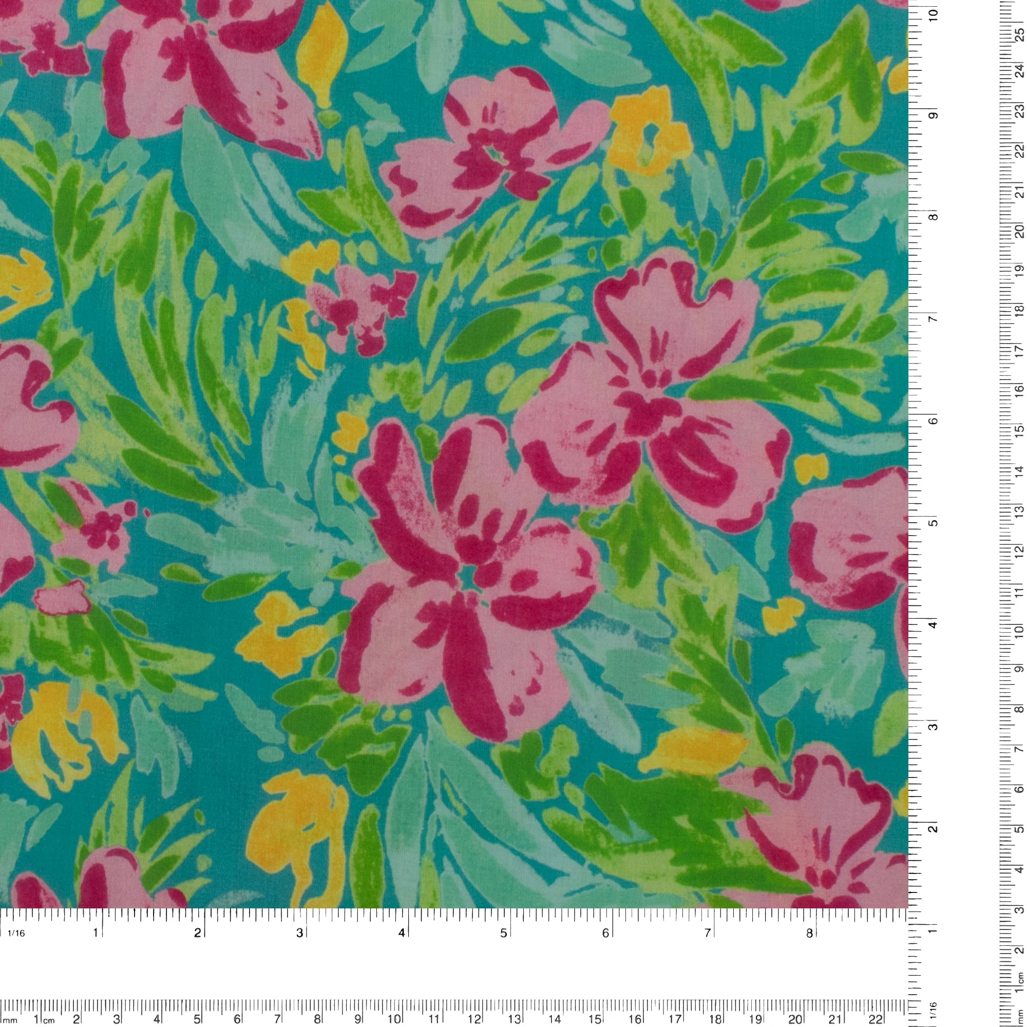 Printed Cotton Voile - MARBELLA - 012 - Turquoise - Image 3