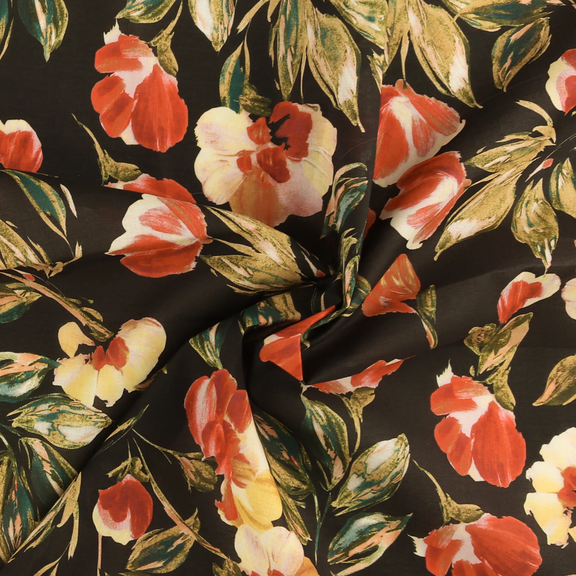 Printed Cotton Voile - MINERVA - 012 - Black - Image 2