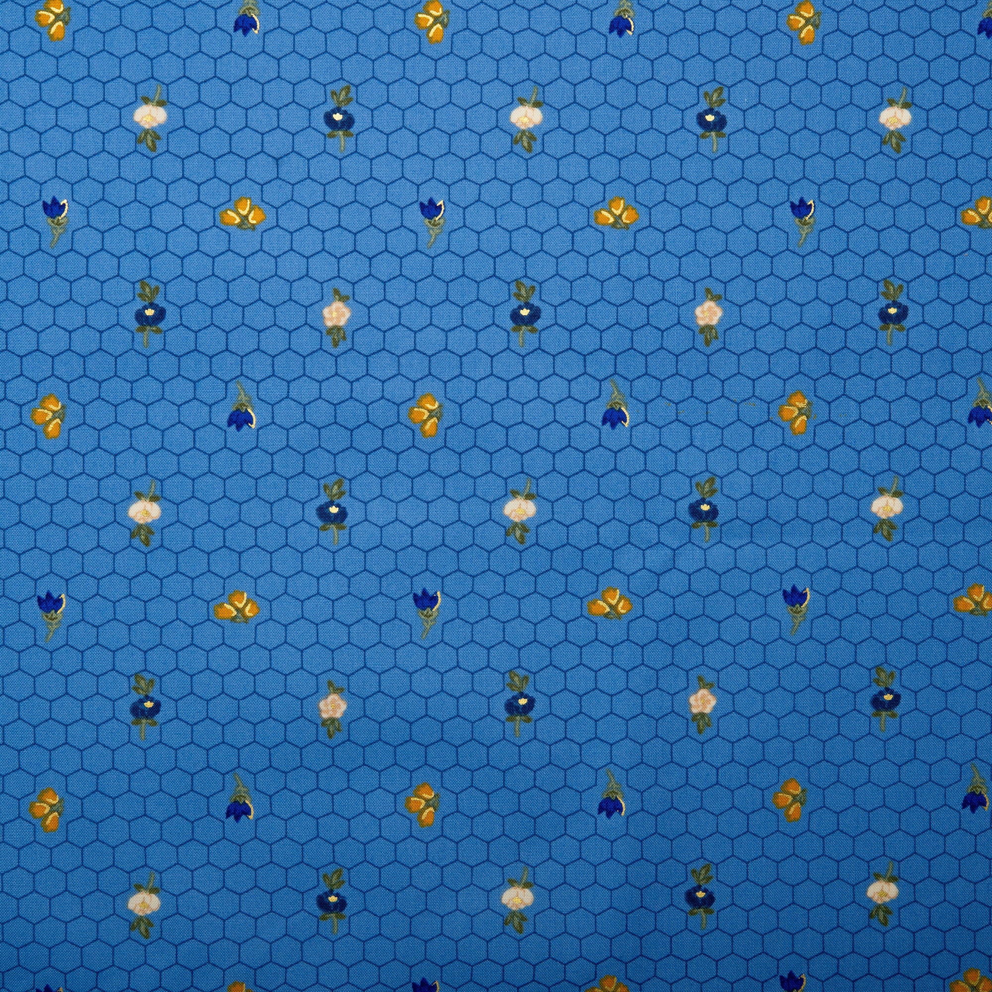 Printed Cotton - WILLIAMSBURG - Honeycomb - Blue