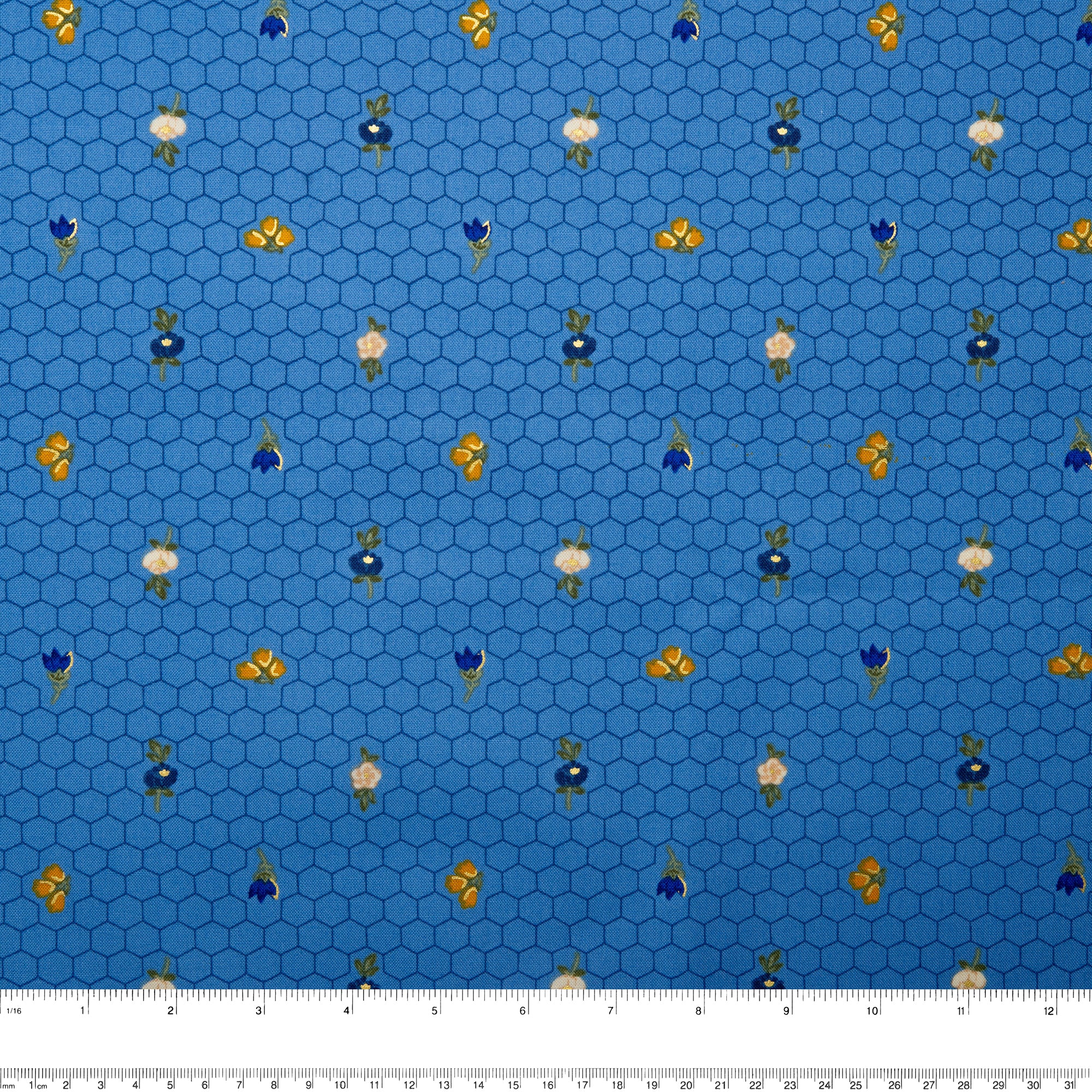 Printed Cotton - WILLIAMSBURG - Honeycomb - Blue - Image 3