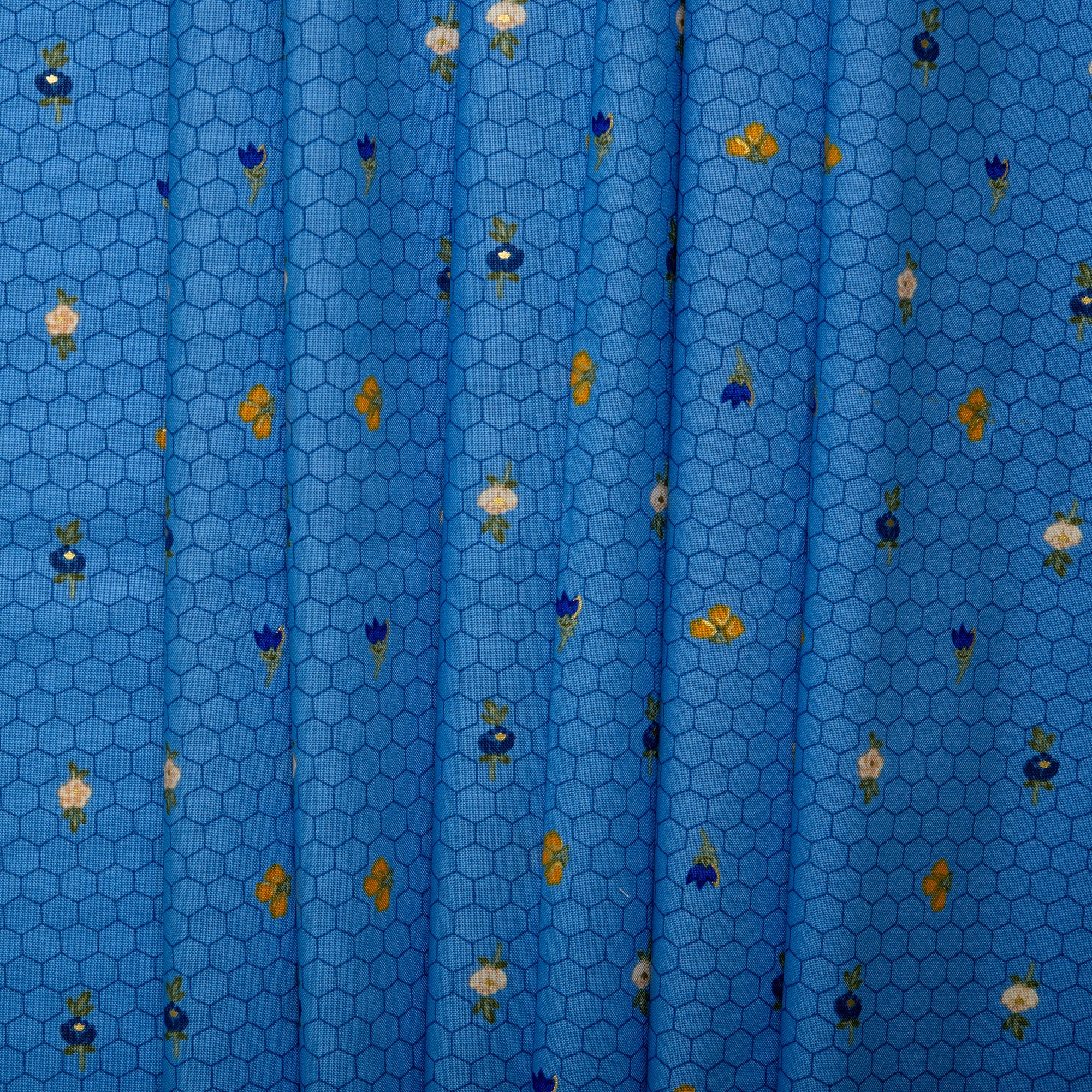 Printed Cotton - WILLIAMSBURG - Honeycomb - Blue - Image 4
