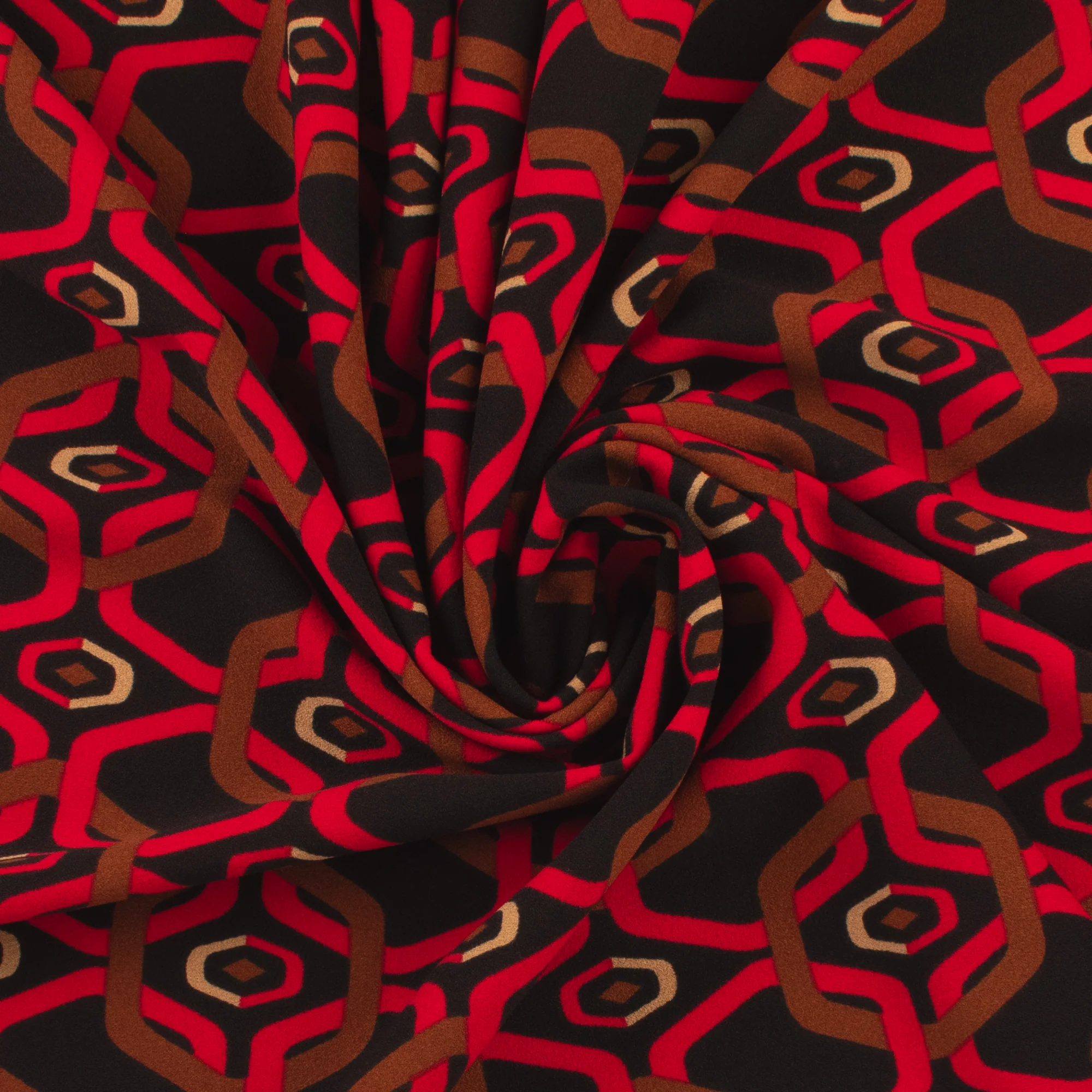 Printed Crepe - CREOLIA - Chains - Red - Image 2