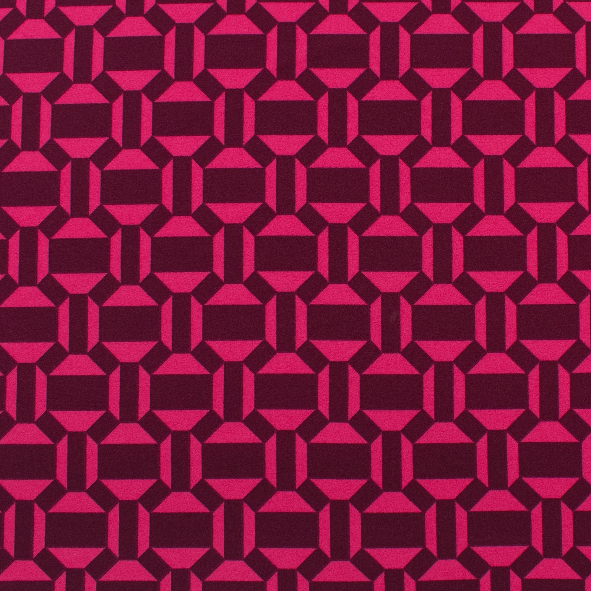 Printed Crepe - CREOLIA - Geometric - Pink