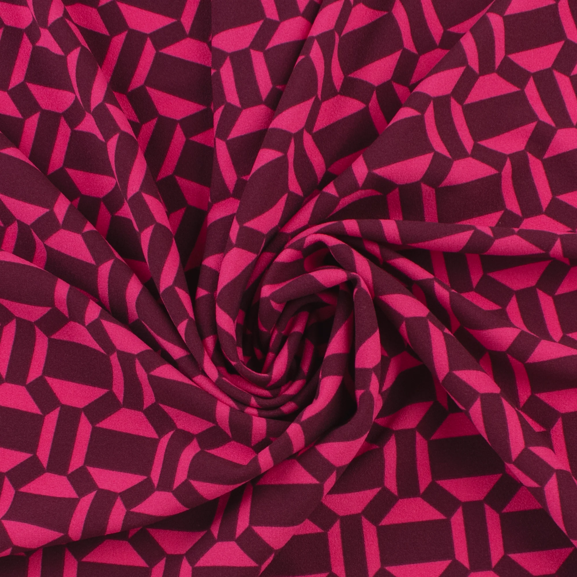 Printed Crepe - CREOLIA - Geometric - Pink - Image 2
