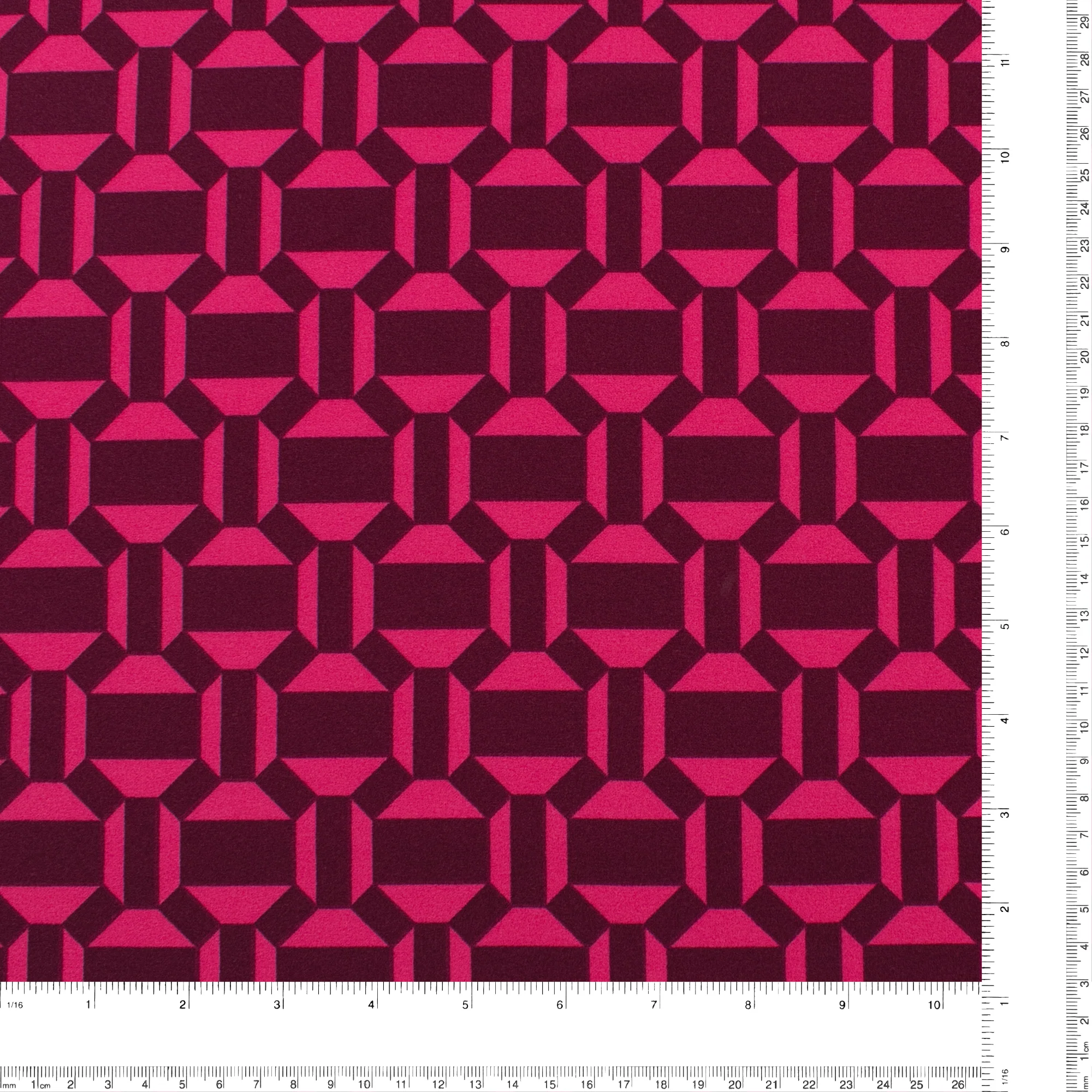 Printed Crepe - CREOLIA - Geometric - Pink - Image 3
