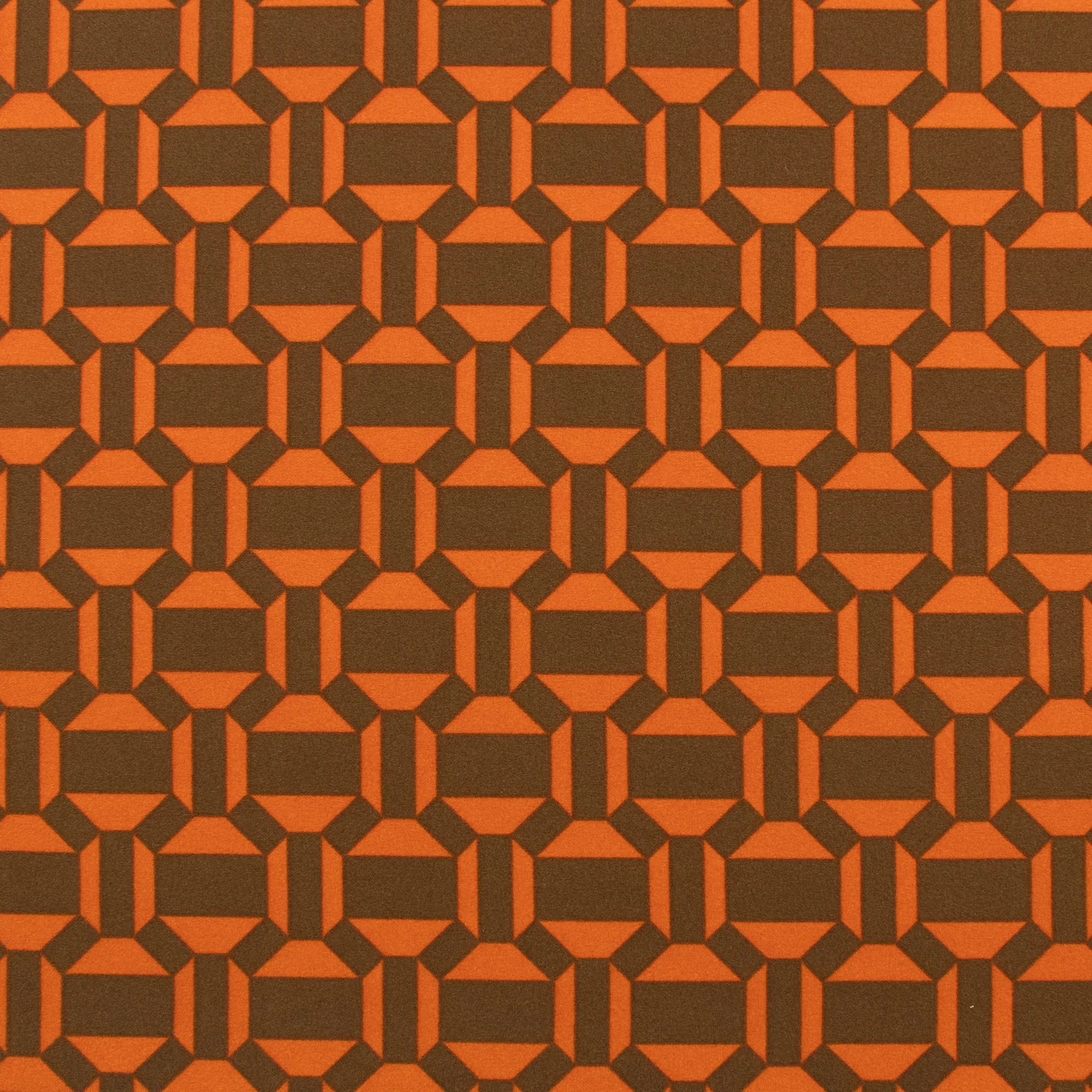 Printed Crepe - CREOLIA - Geometric - Orange