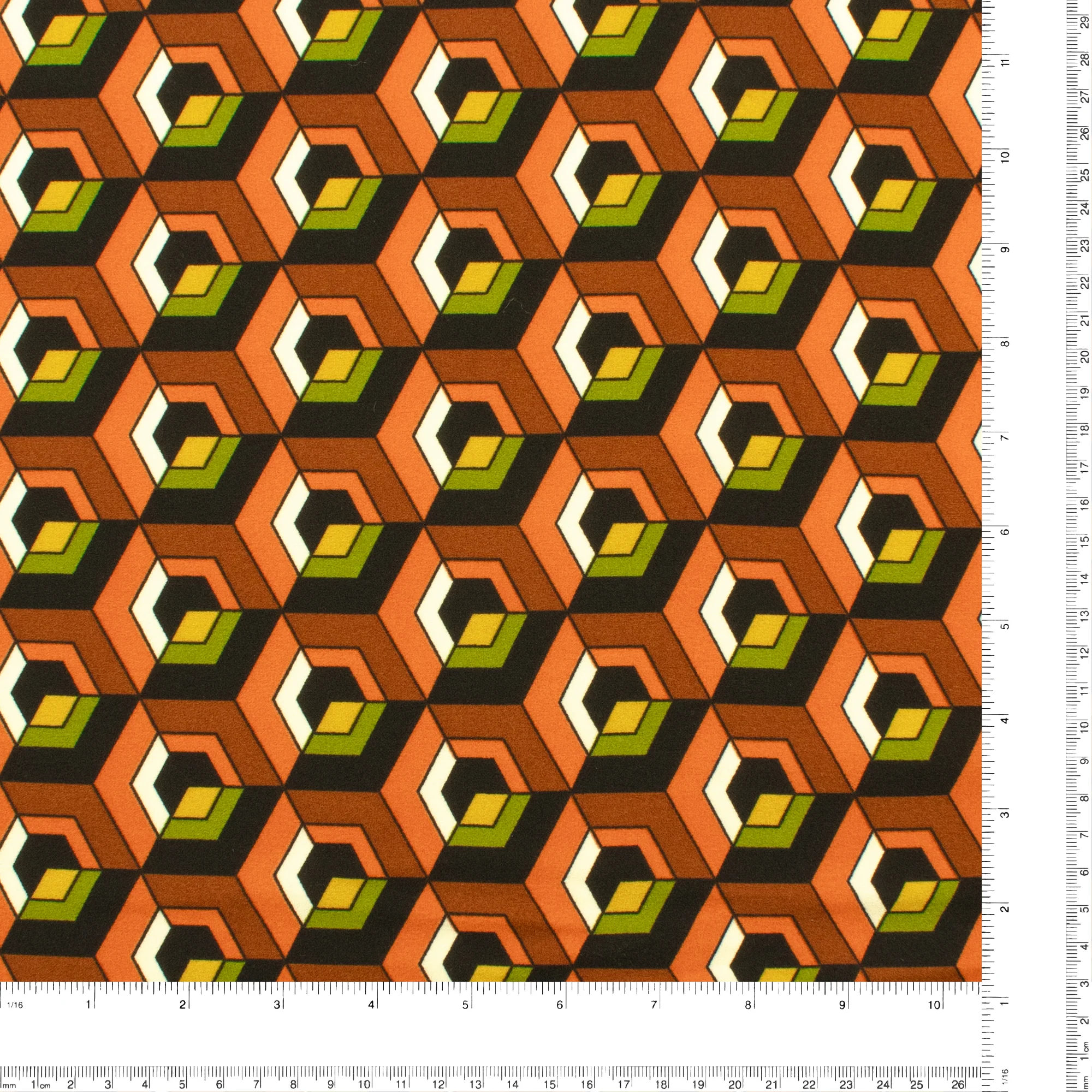 Printed Crepe - CREOLIA - Octogon - Red - Image 3