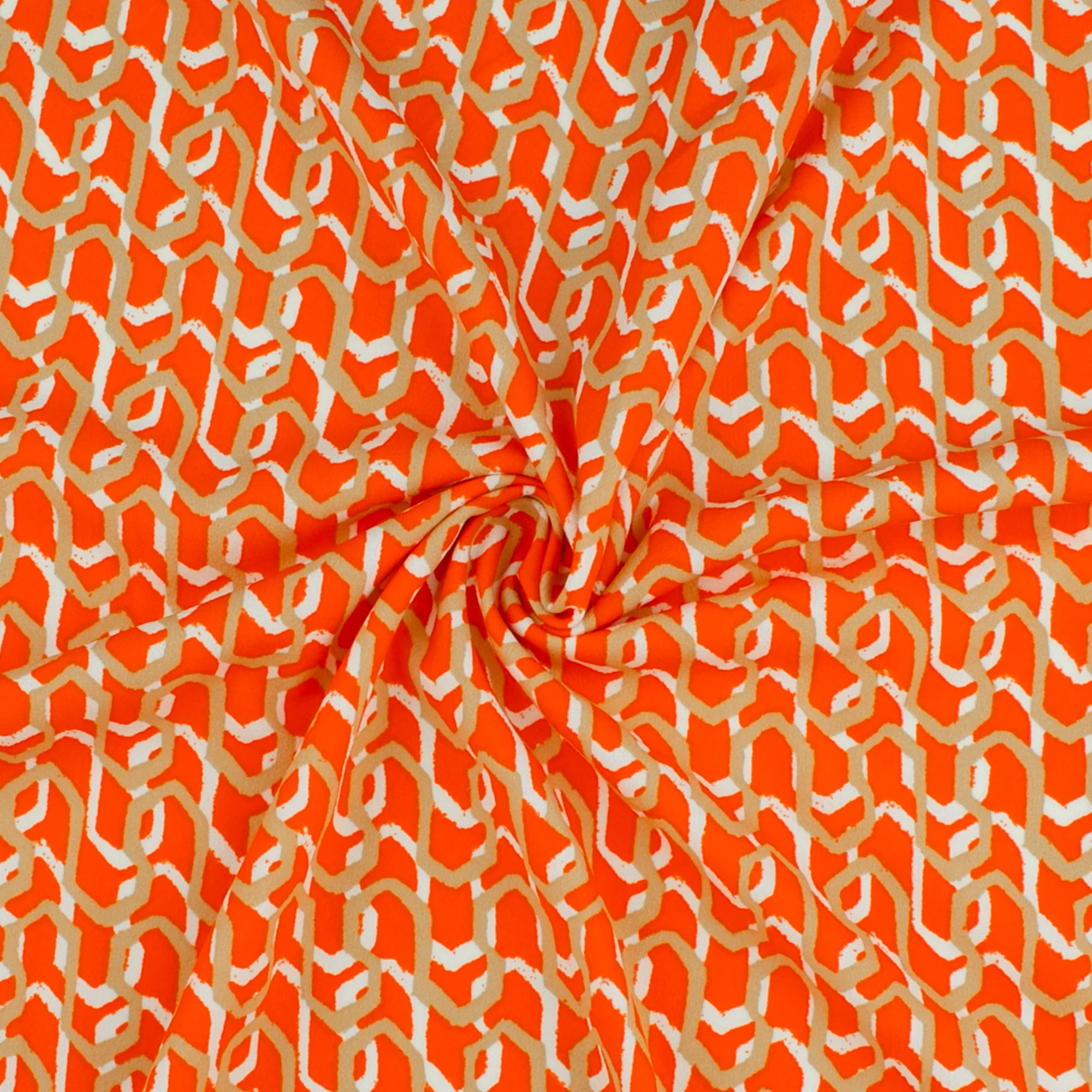 Printed Crepe Knit - TRICIA - 008 - Orange - Image 2