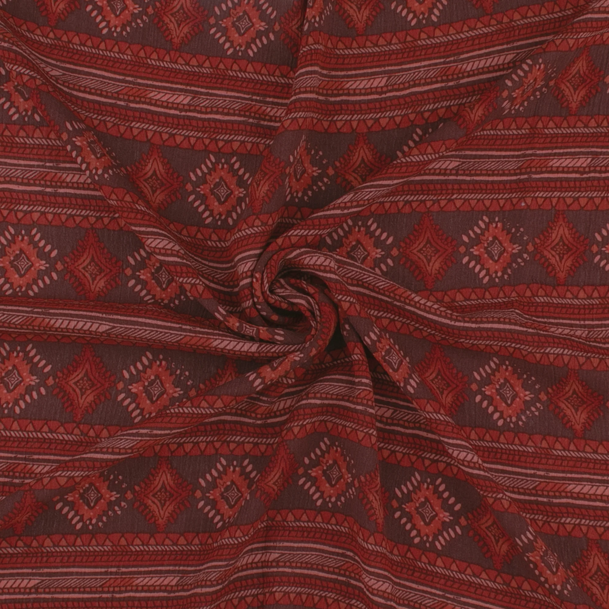 Printed Crinkled Yoryu - DELILAH - 007 - Brick - Image 2