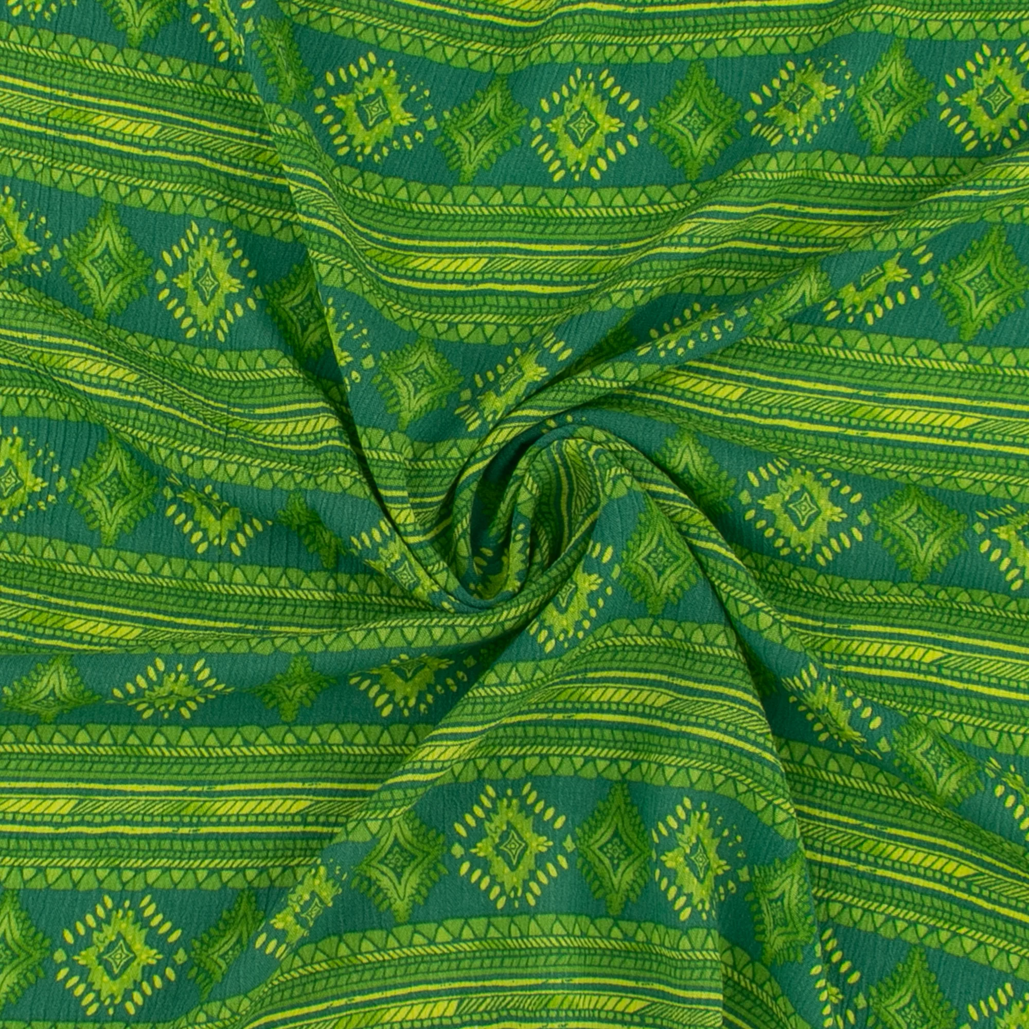 Printed Crinkled Yoryu - DELILAH - 008 - Green - Image 2