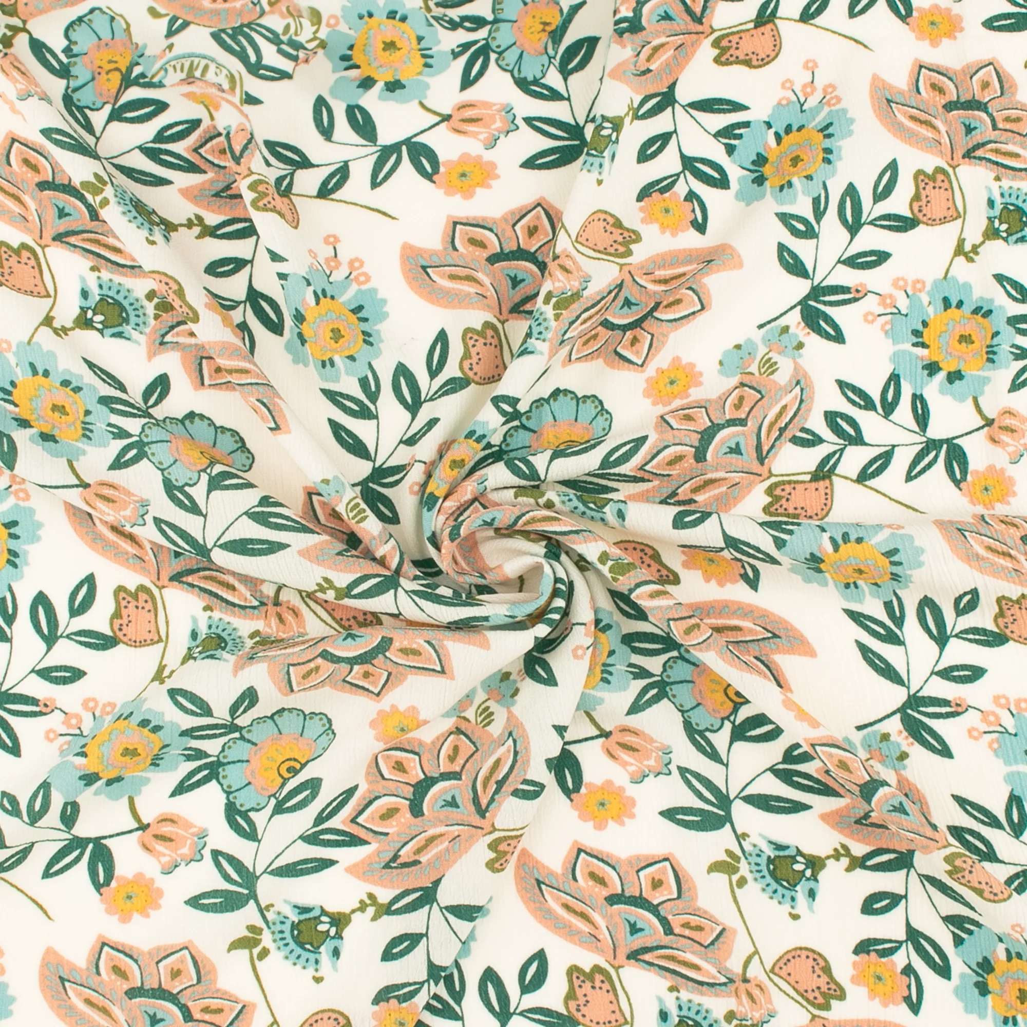 Printed Crinkled Yoryu - DELILAH - 021 - Aqua - Image 2