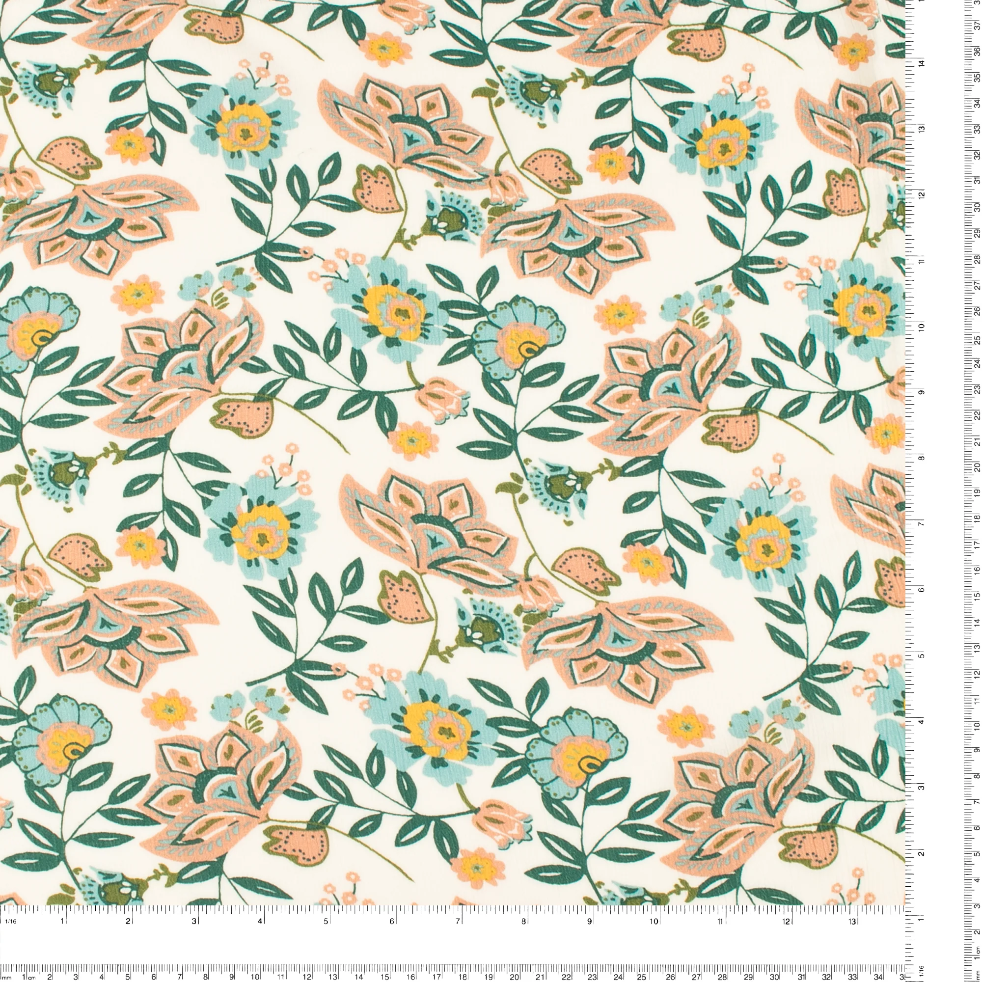 Printed Crinkled Yoryu - DELILAH - 021 - Aqua - Image 3