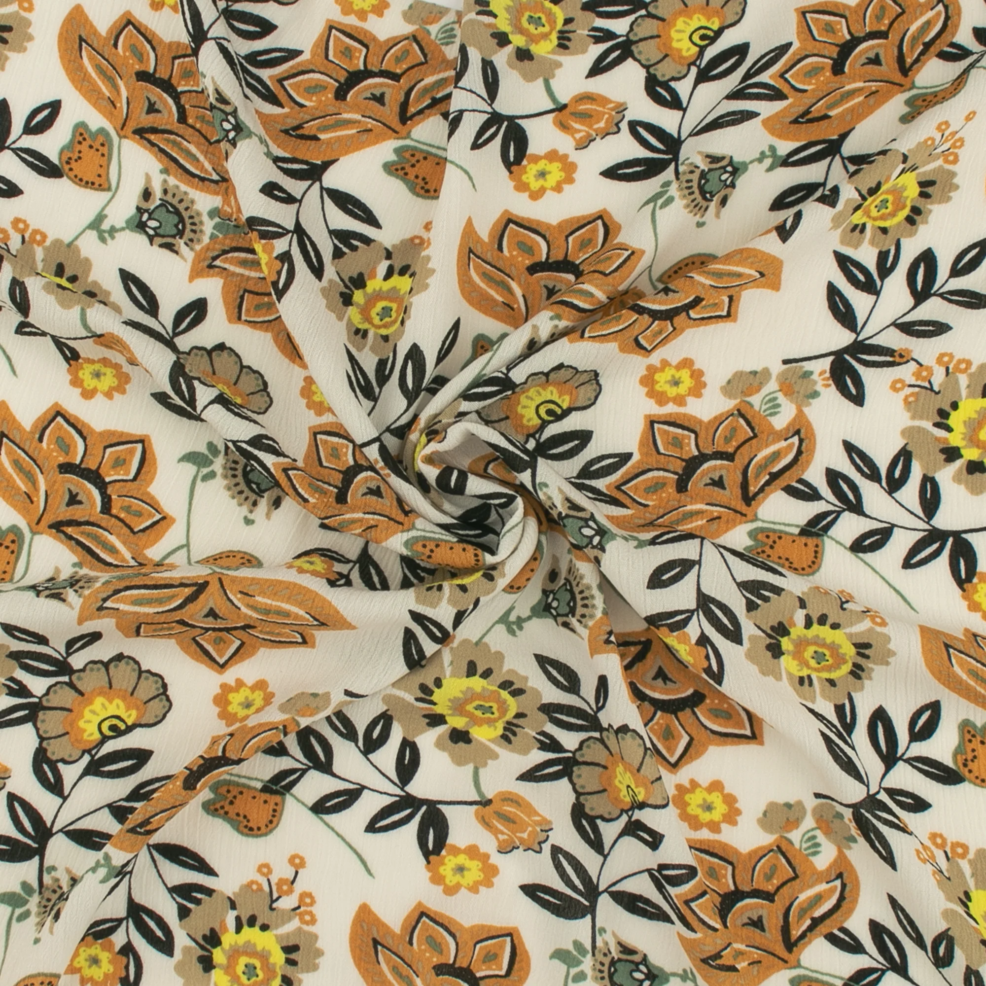 Printed Crinkled Yoryu - DELILAH - 023 - Ochre - Image 2
