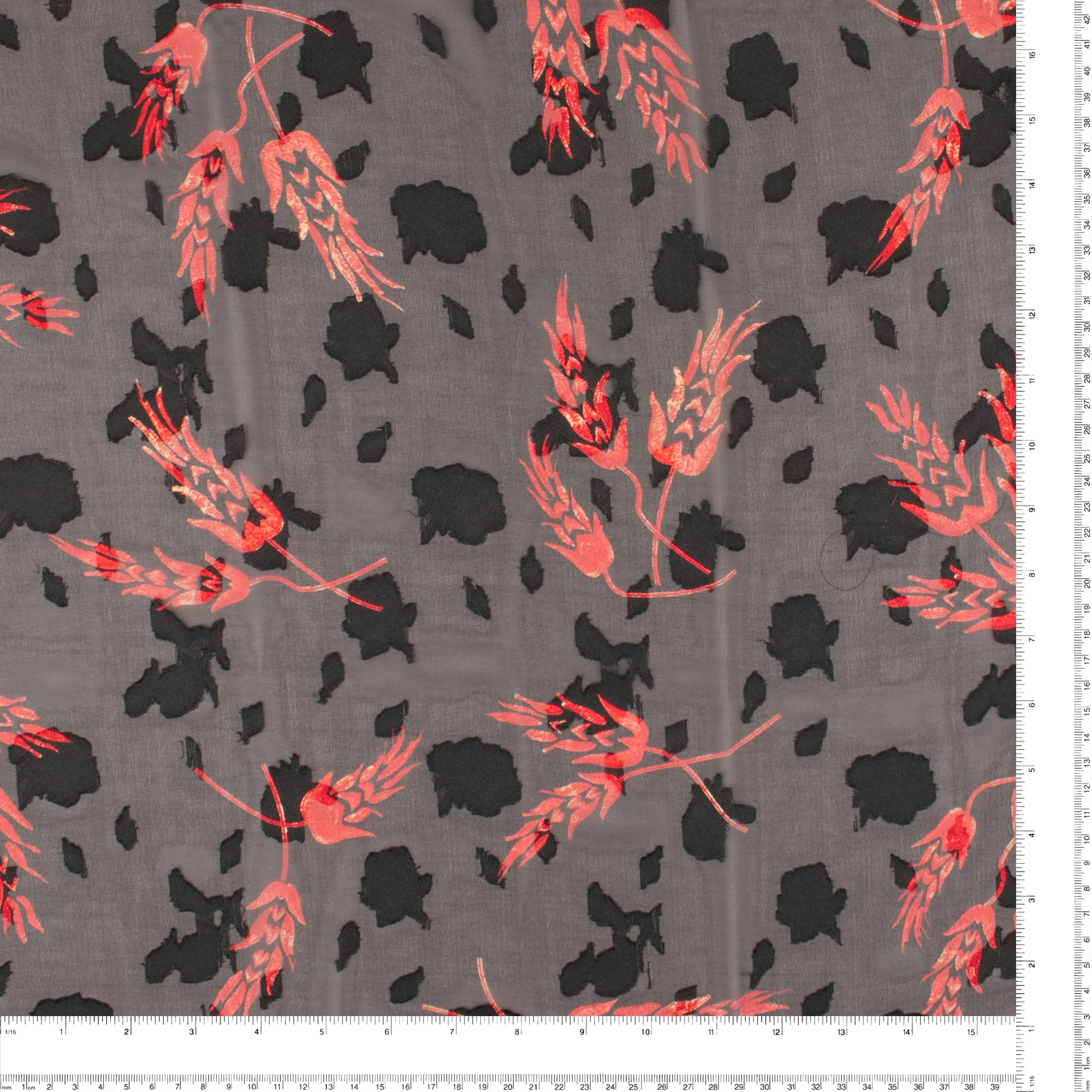 Printed Dobby Jacquard Chiffon - TANIA - 007 - Black - Image 3