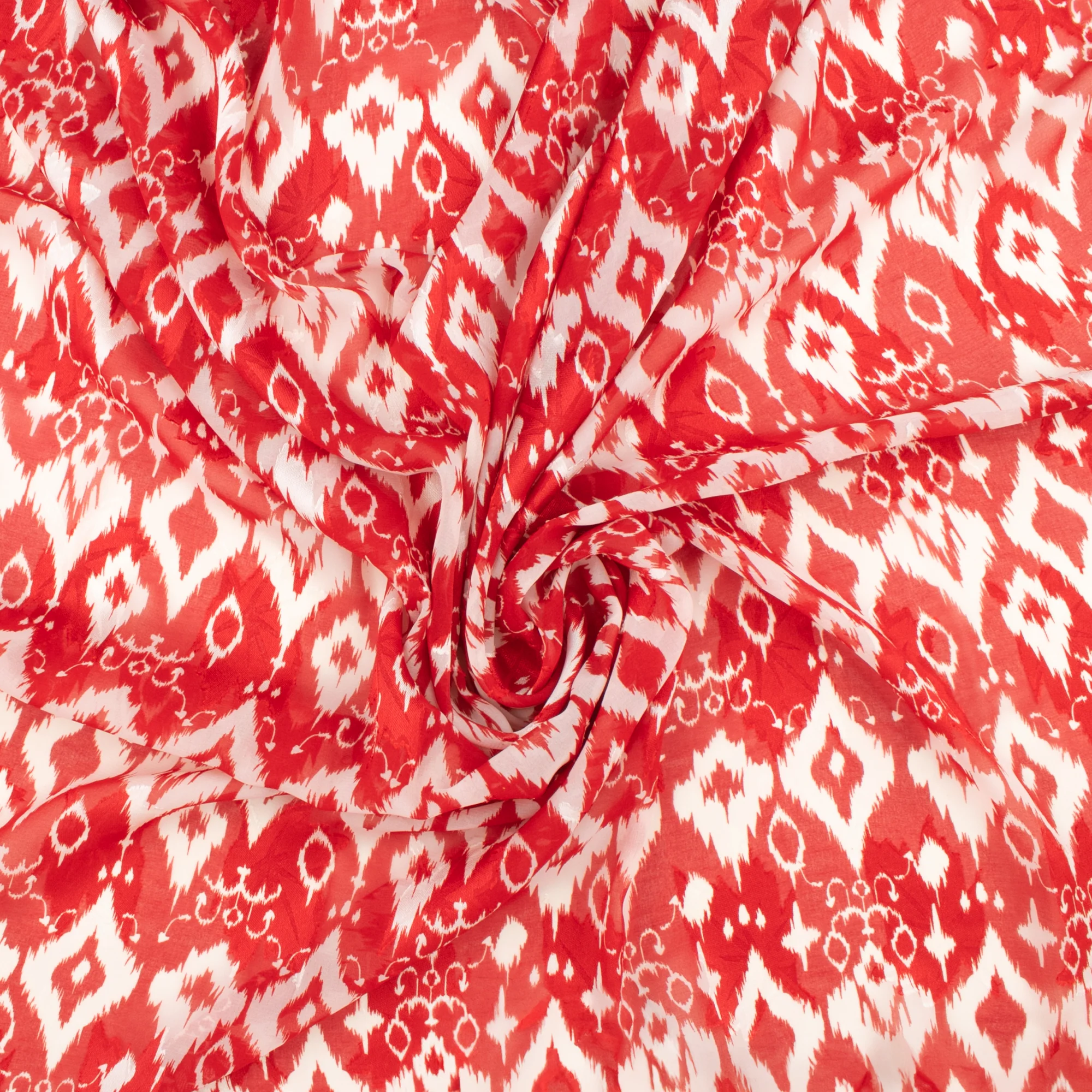 Printed Dobby Jacquard Chiffon - TANIA - 015 - Red - Image 2