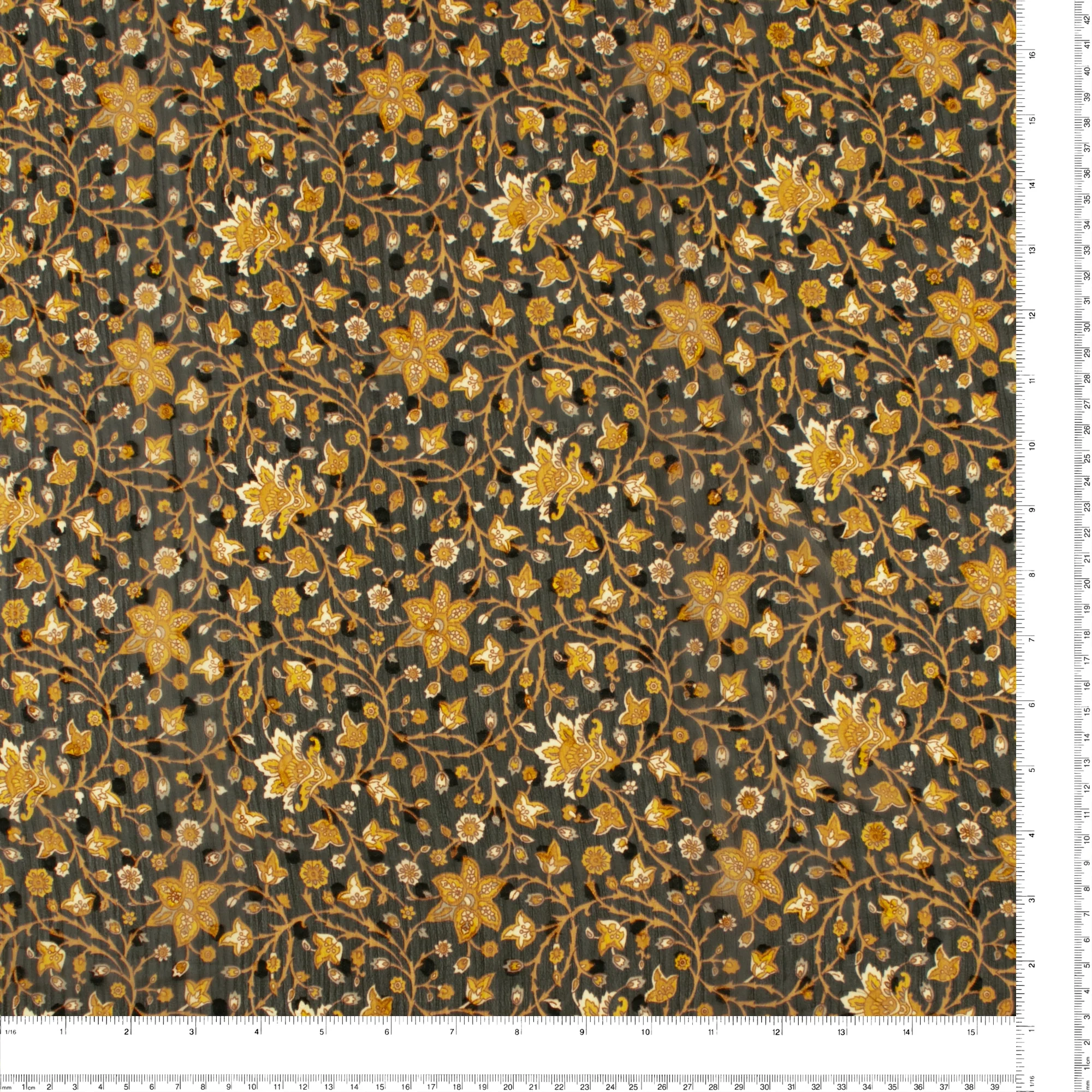 Printed Dobby Jacquard Chiffon - TANIA - 016 - Black - Image 3