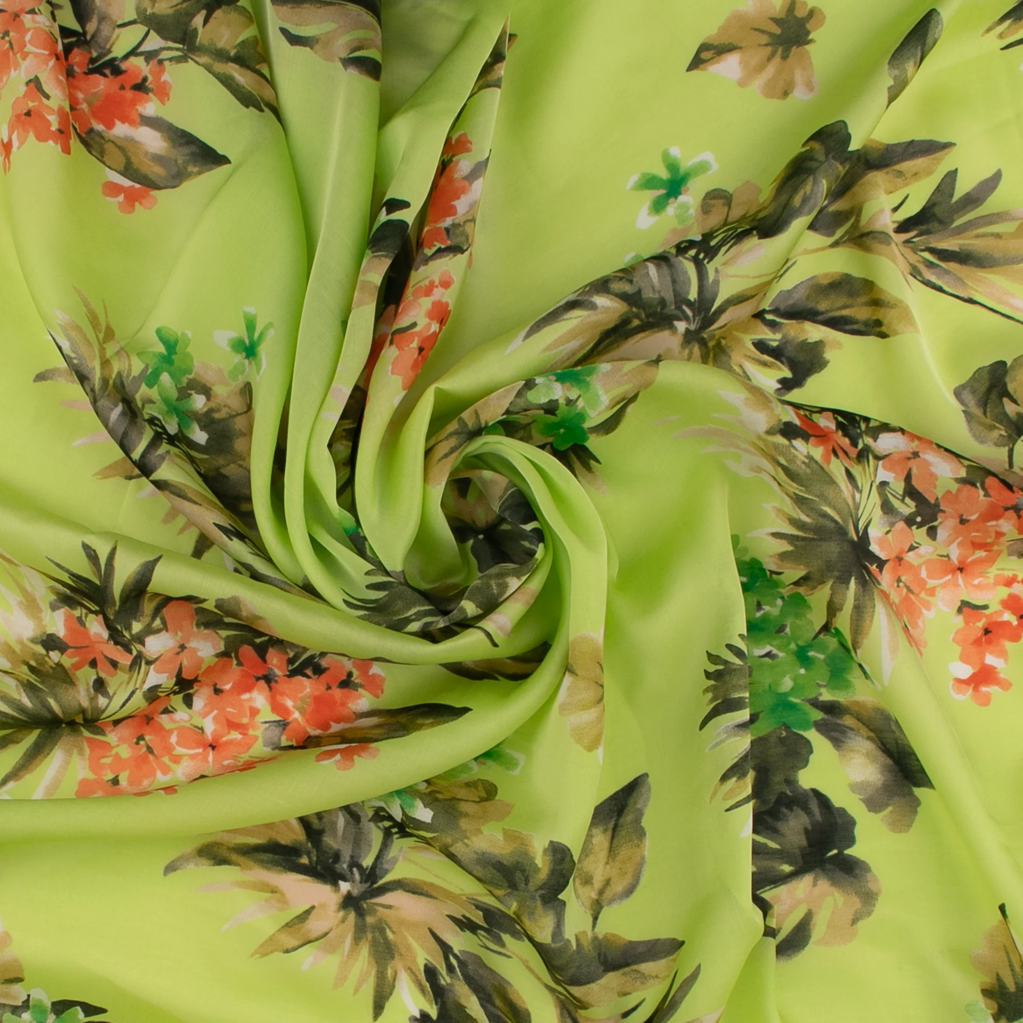 Printed Faux Silk - BRIANA - 007 - Light Green - Image 2