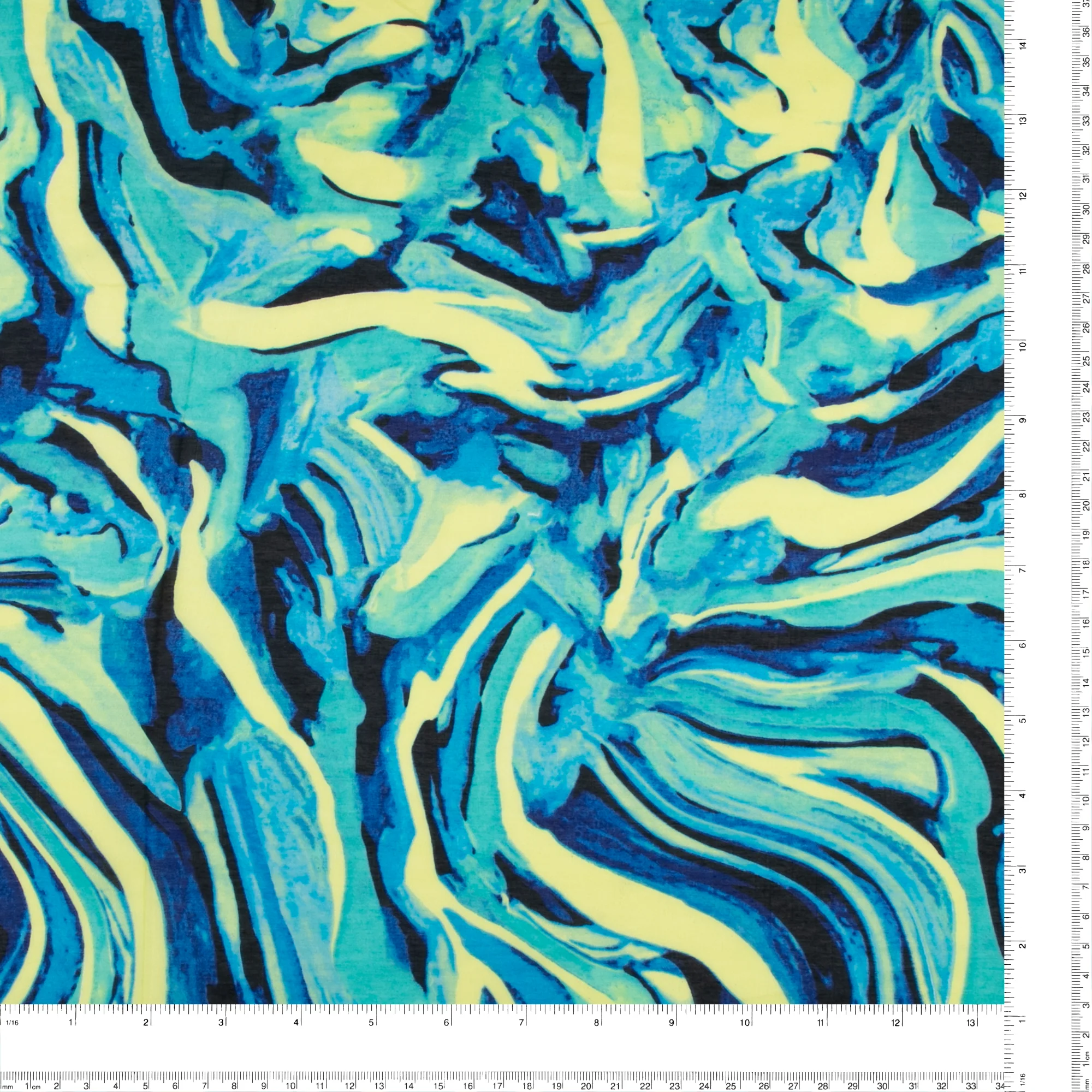 Printed Faux Silk - BRIANA - 009 - Blue - Image 3