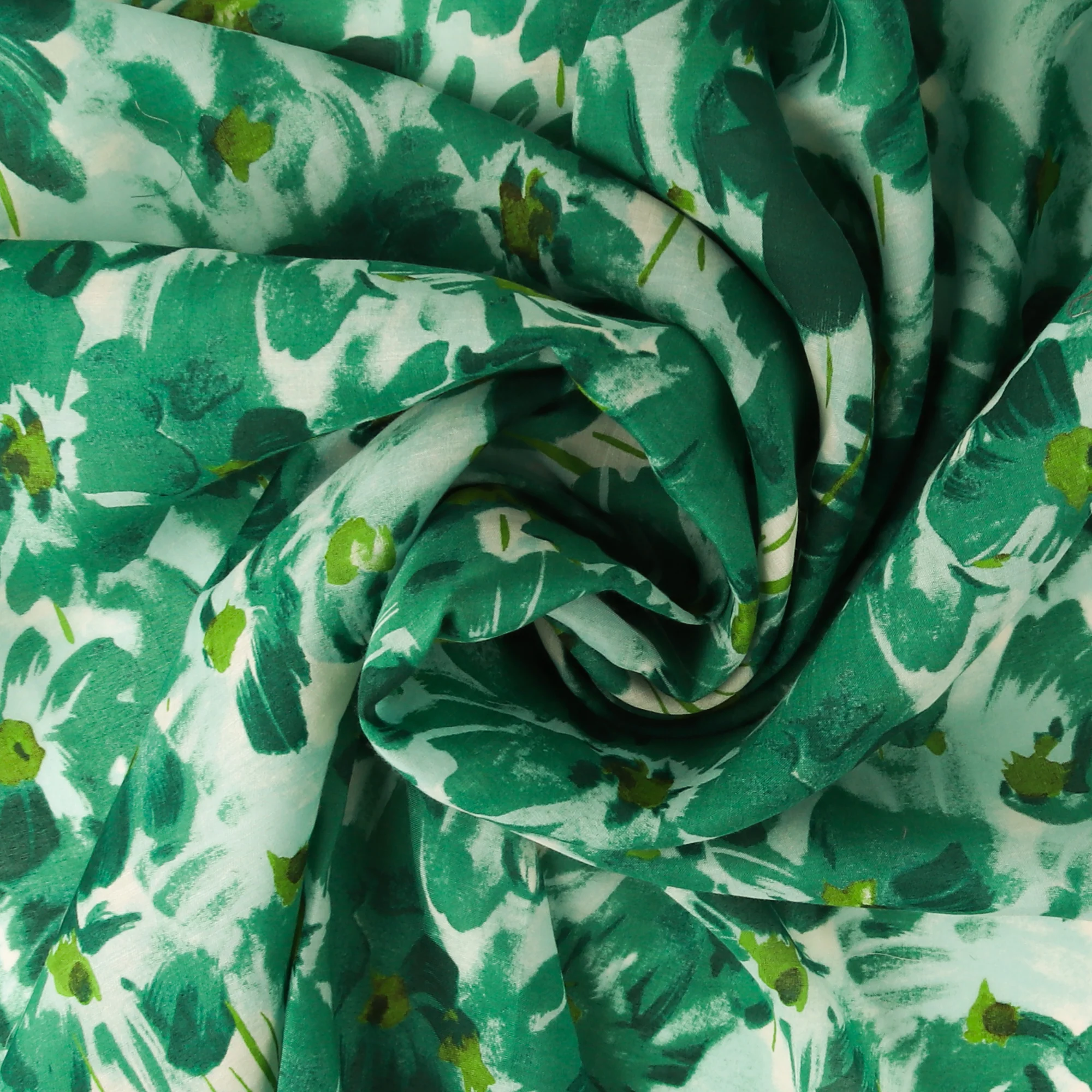 Printed Faux Silk - IMOGENE - 003 - Green - Image 2