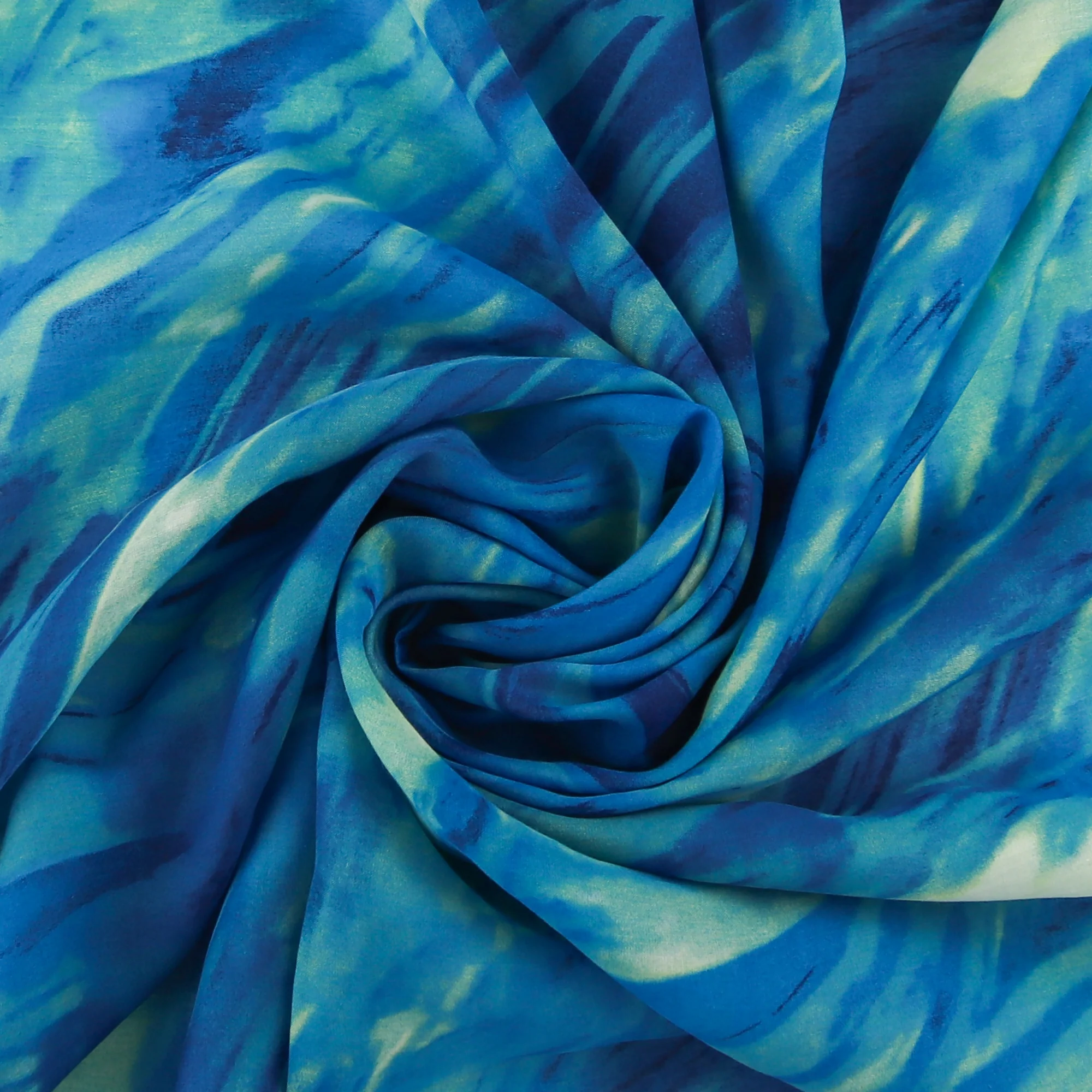 Printed Faux Silk - IMOGENE - 005 - Blue - Image 2